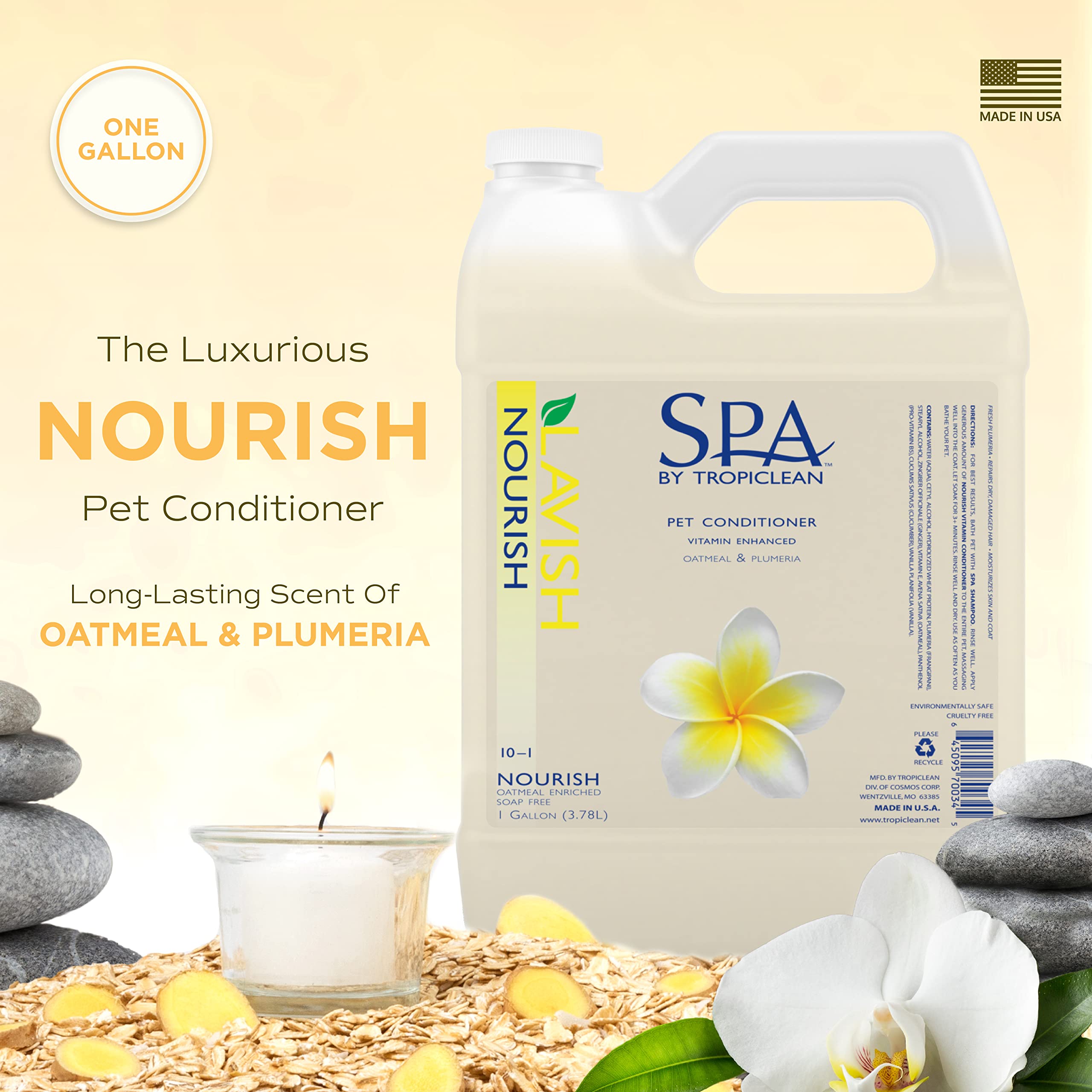 Tropiclean Spa Lavish Dog Conditioner | Nourishing Conditioner For Dogs | Naturally Derived Salon Grade Ingredients | Made In The Usa | 1 Gallon