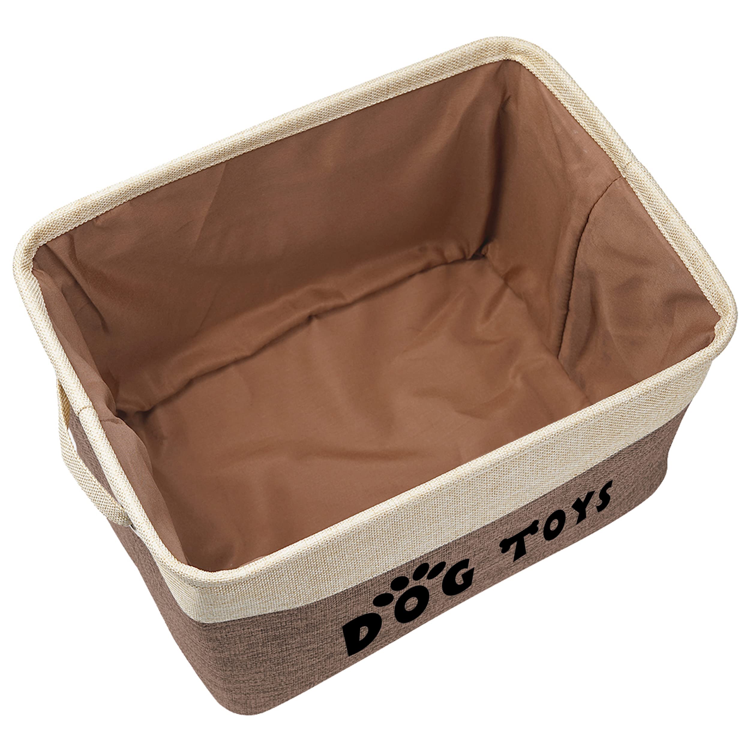 PET ARTIST Dog Toy Basket, Collapsible Dog Toy Bin Box with Comfortable Handles, Large Pet Toy Storage Organizer for Accessories