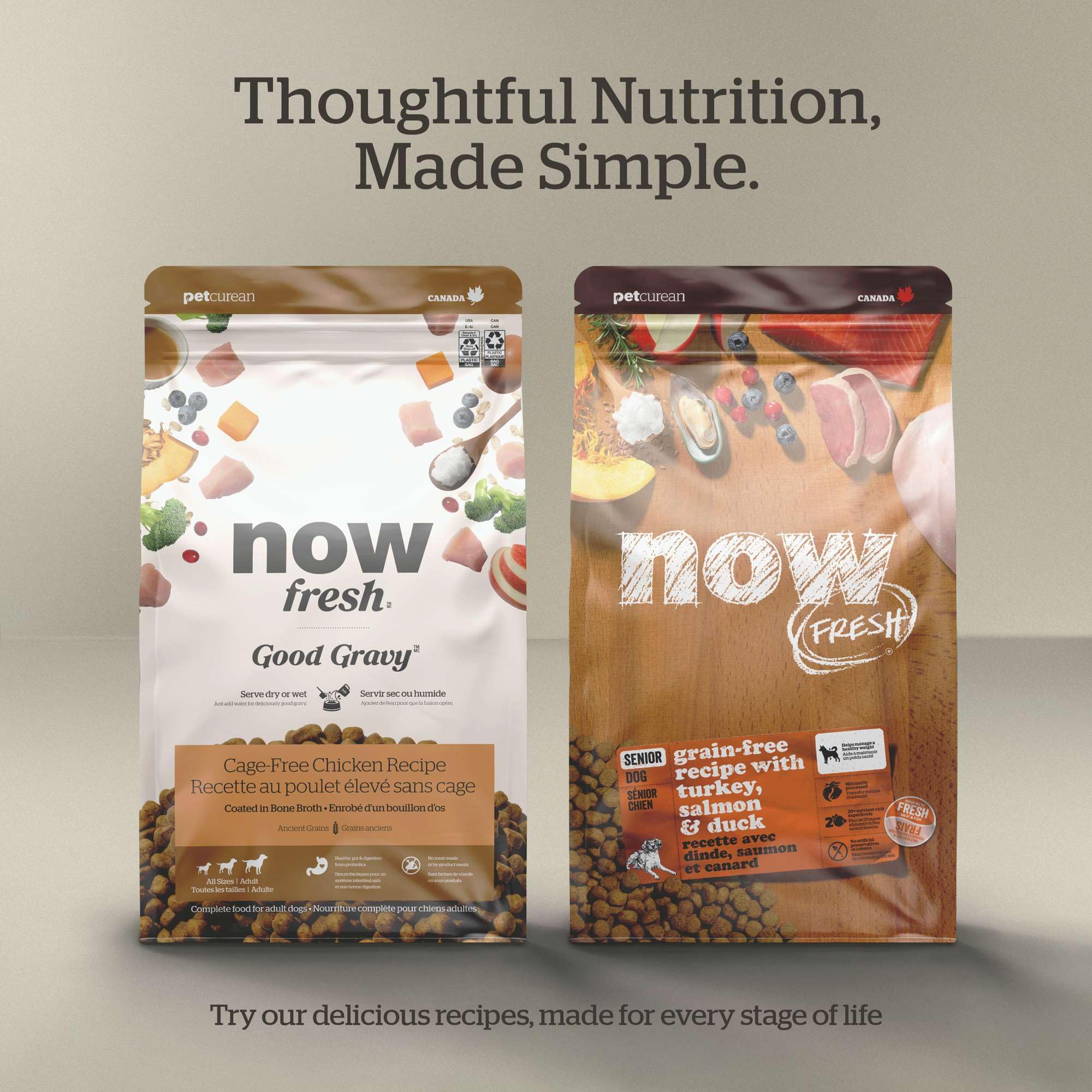 Now Fresh Grain-Free, Dry Dog Food, Real Meat and Fish, Turkey, Salmon and Duck Adult Recipe, All Breed Size, 12 lb Bag