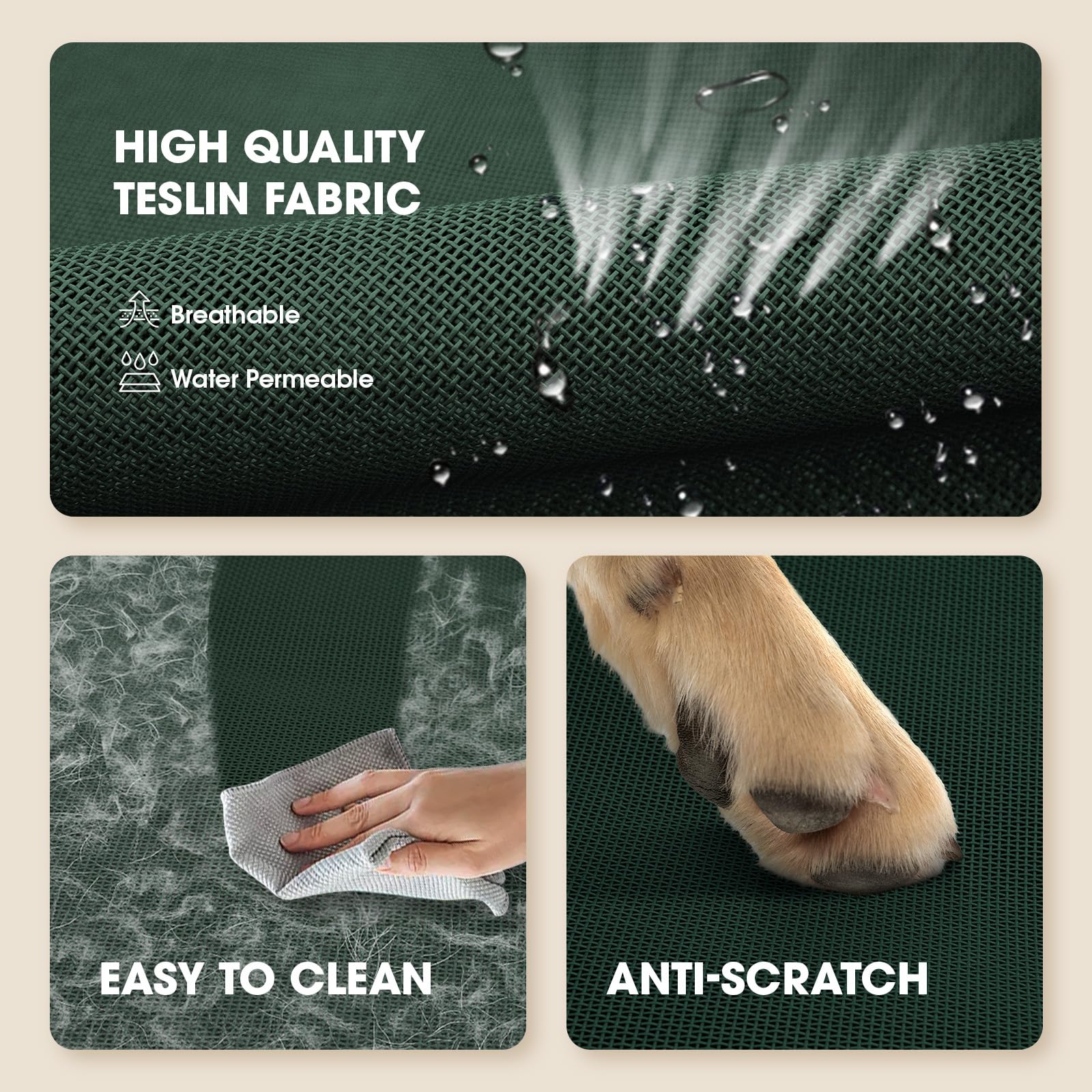 Elevated Dog Bed, Raised Outdoor Dog Bed For Medium Sized Dogs, Portable Cooling Pet Cot With Breathable & Washable Mesh, Indoor