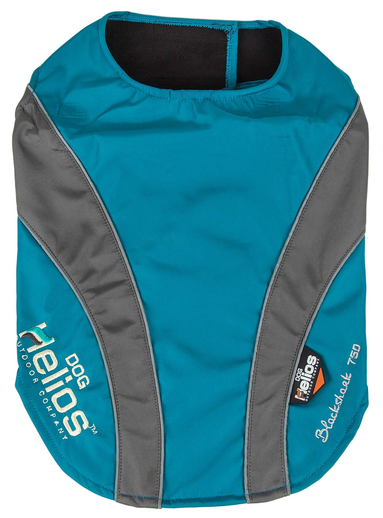Pet Life Helios Octane Softshell Neoprene Satin Reflective Dog Jacket w/Blackshark Technology, Large, Blue, Grey