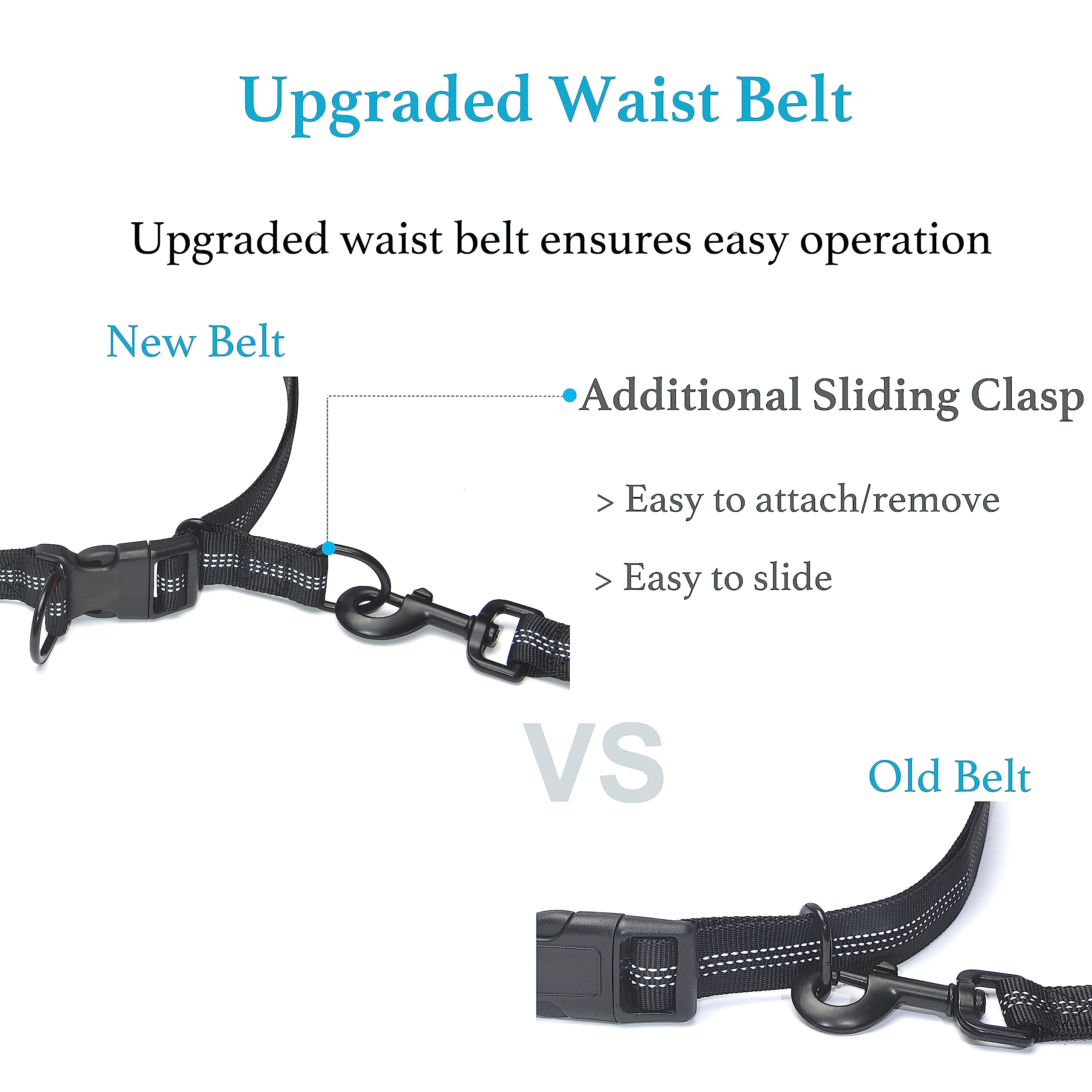 Iyoshop Retractable Hands Free Dog Leash ?Dual Handle Bungee Waist Leash For Small Medium And Large Large Dogs (25-150 Lbs)
