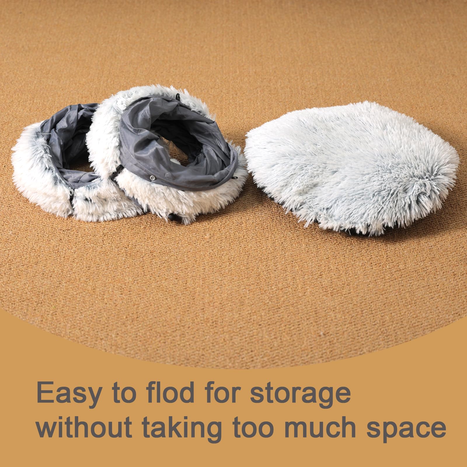 Cat Tunnel Bed, Cat Tunnels For Indoor Cats, Donut Tunnel Tube For Bored Indoor Adult Cats, Peekaboo Cave Playground For Kitten