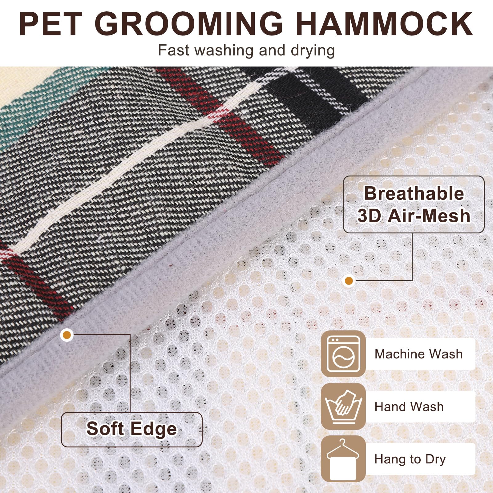 BEAUTYZOO Dog Grooming Hammock for Medium/Large Dogs- Dog Sling for Nail Trimming/Clipping- Dog Grooming Harness with Thick Fabr