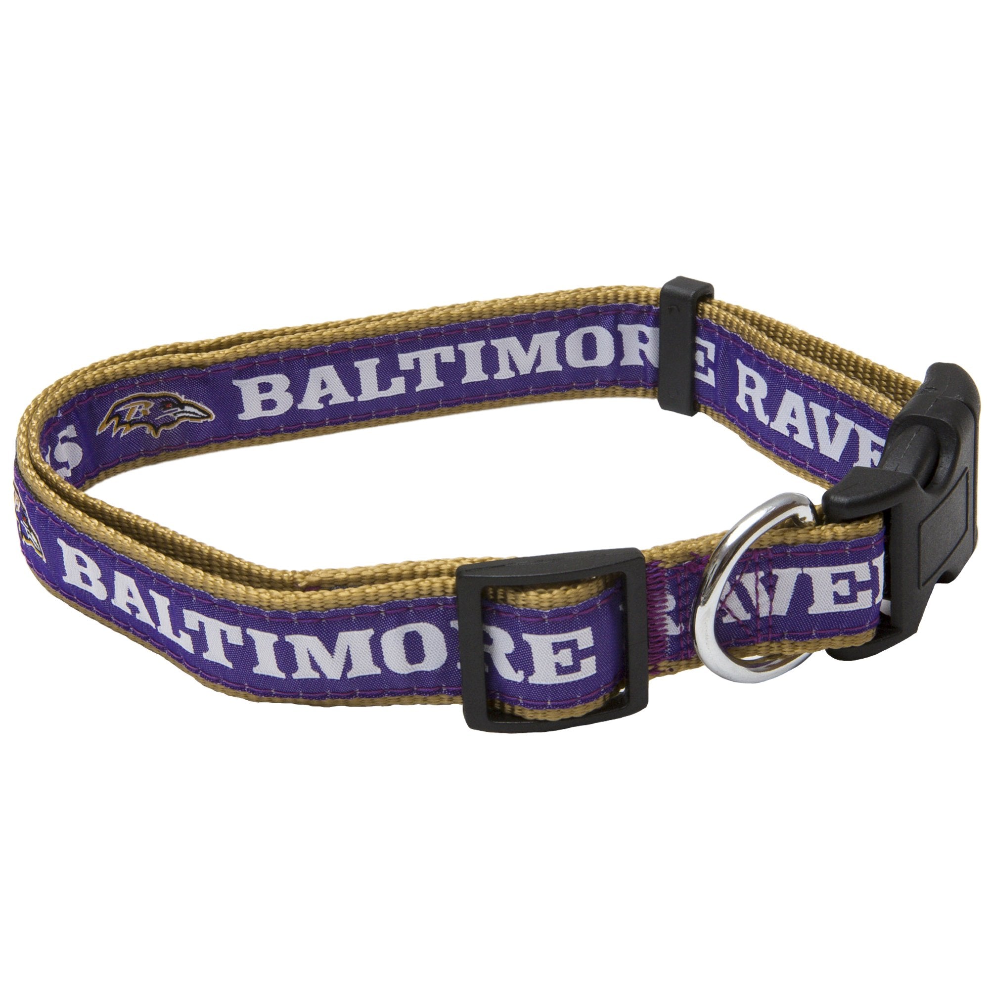 Pets First NFL Baltimore Ravens Licensed PET COLLAR, Small - Heavy-Duty, Strong, and Durable Dog Collar. Available in 31 Footbal