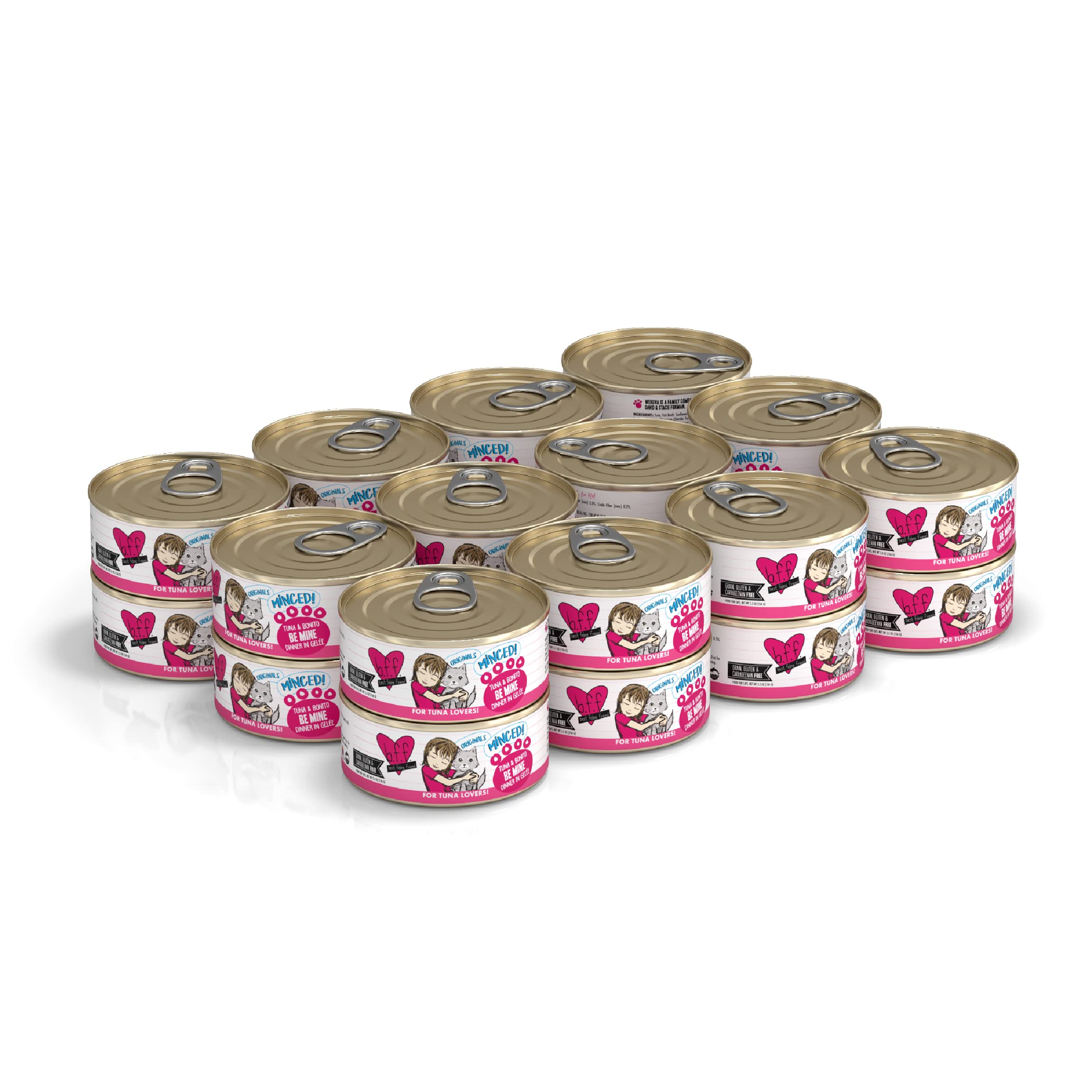 Weruva Best Feline Friend (B.F.F.) Grain-Free Cat Food, Tuna & Bonito Be Mine, 5.5-Ounce Can (Pack of 24)