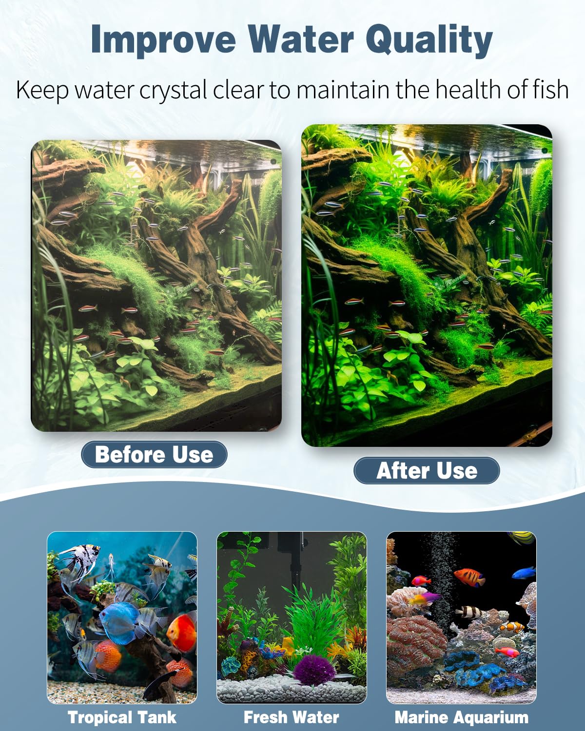 Pawfly Aquarium Filter Media Pad, Fish Tank Filter Cartridge Filter Foam Pad Inserts For Ml350, 12 Pack (6.3'' X 5.5'' X 0.8'')