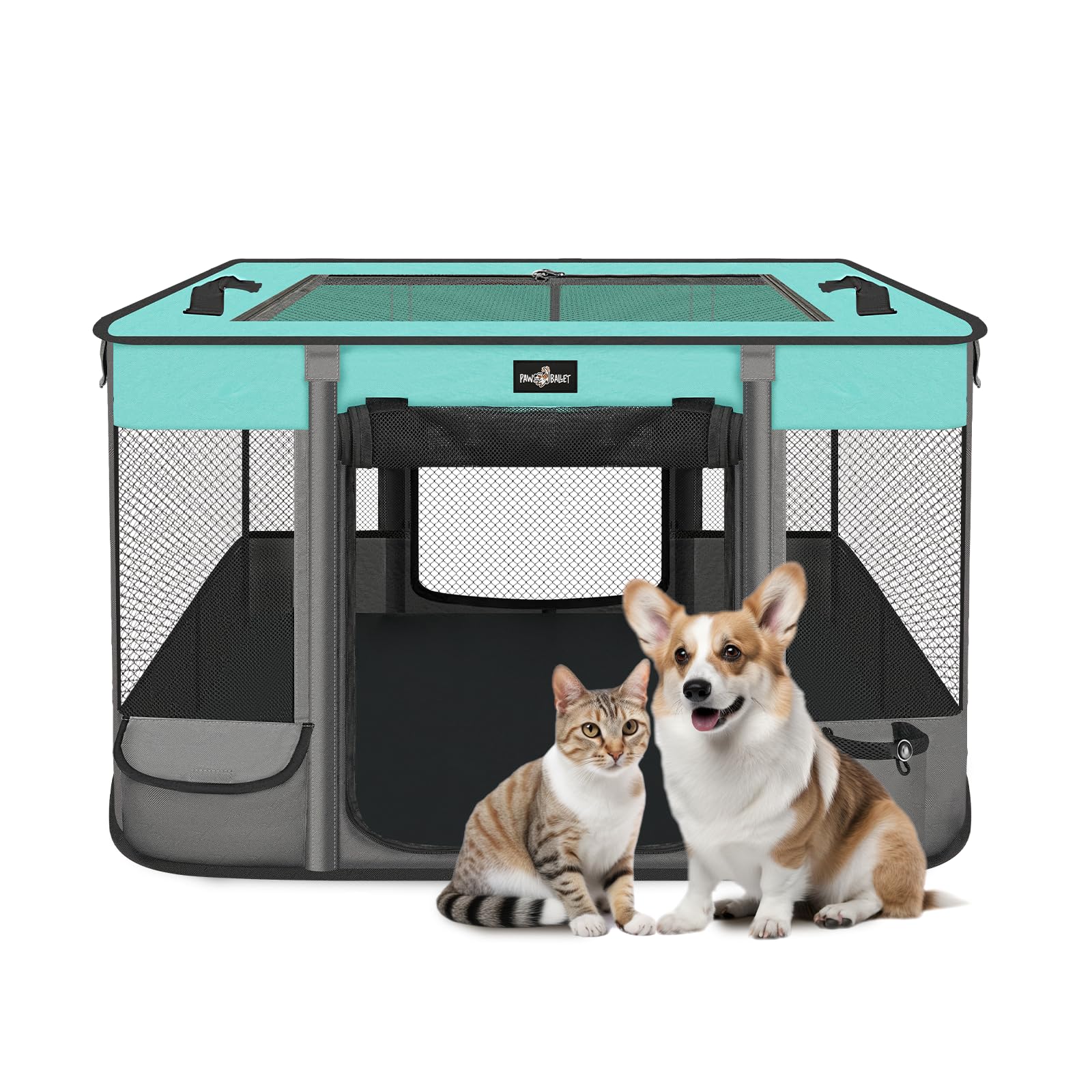 Foldable Pet Kitten Playpen, Waterproof Portable Pet Cat Dog Playpen Kennel Tent For Small Dog Cat, Removable Shade Cover, Come 