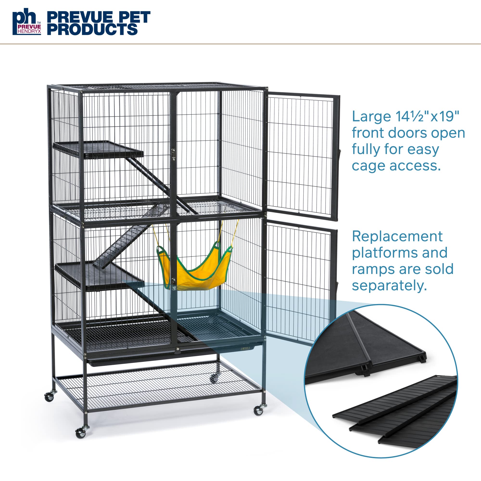 Prevue Pet Products 485 Feisty Ferret Home with Stand, Black Hammertone