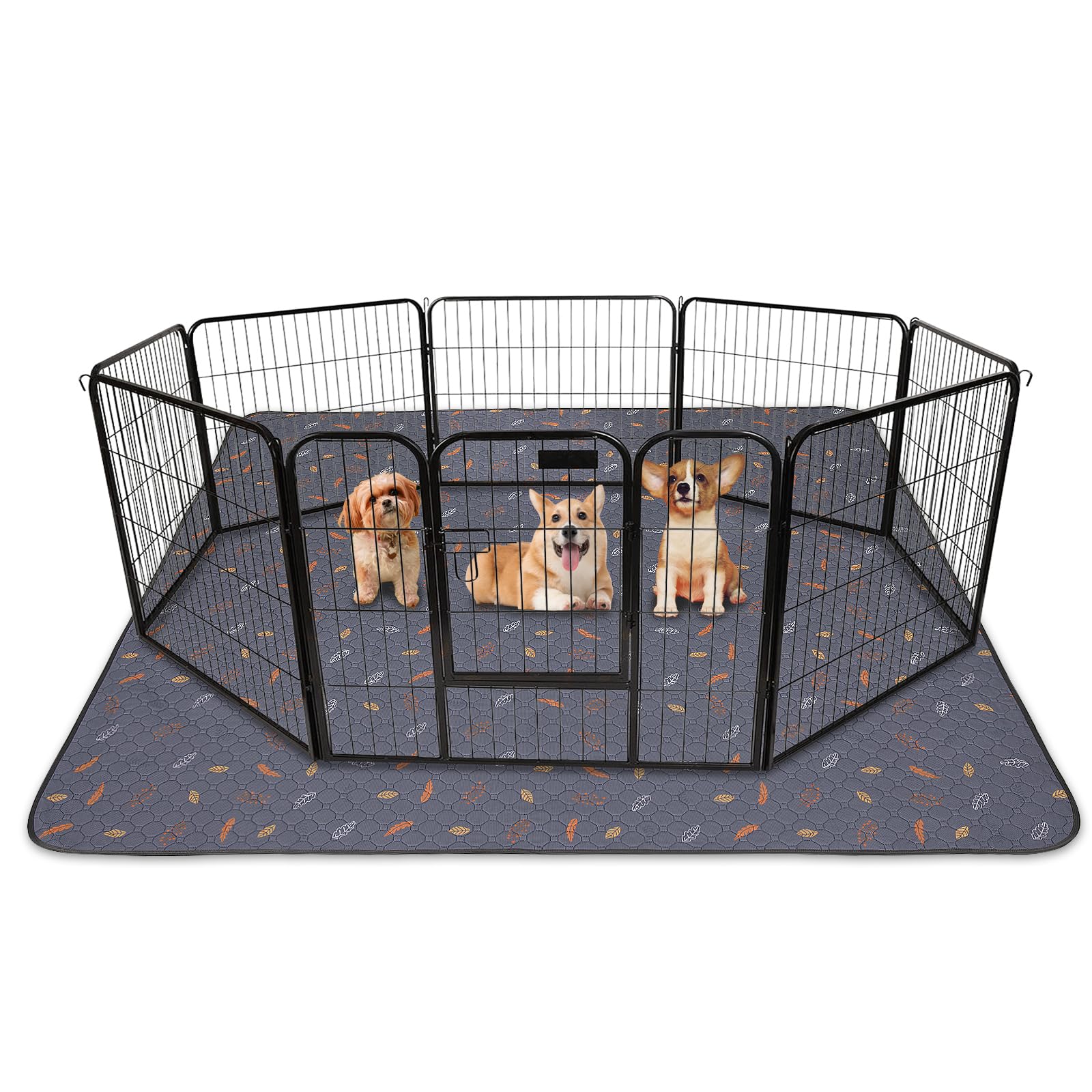 Sunheir Washable Pee Pads For Dogs 72'X72', Extra Large Reusable Puppy Pads Pet Training Pads For Dog Playpen, Waterproof Pee Pads For Puppy Playpen, Whelping Pad, Dog Playpen Indoor - Deep Grey