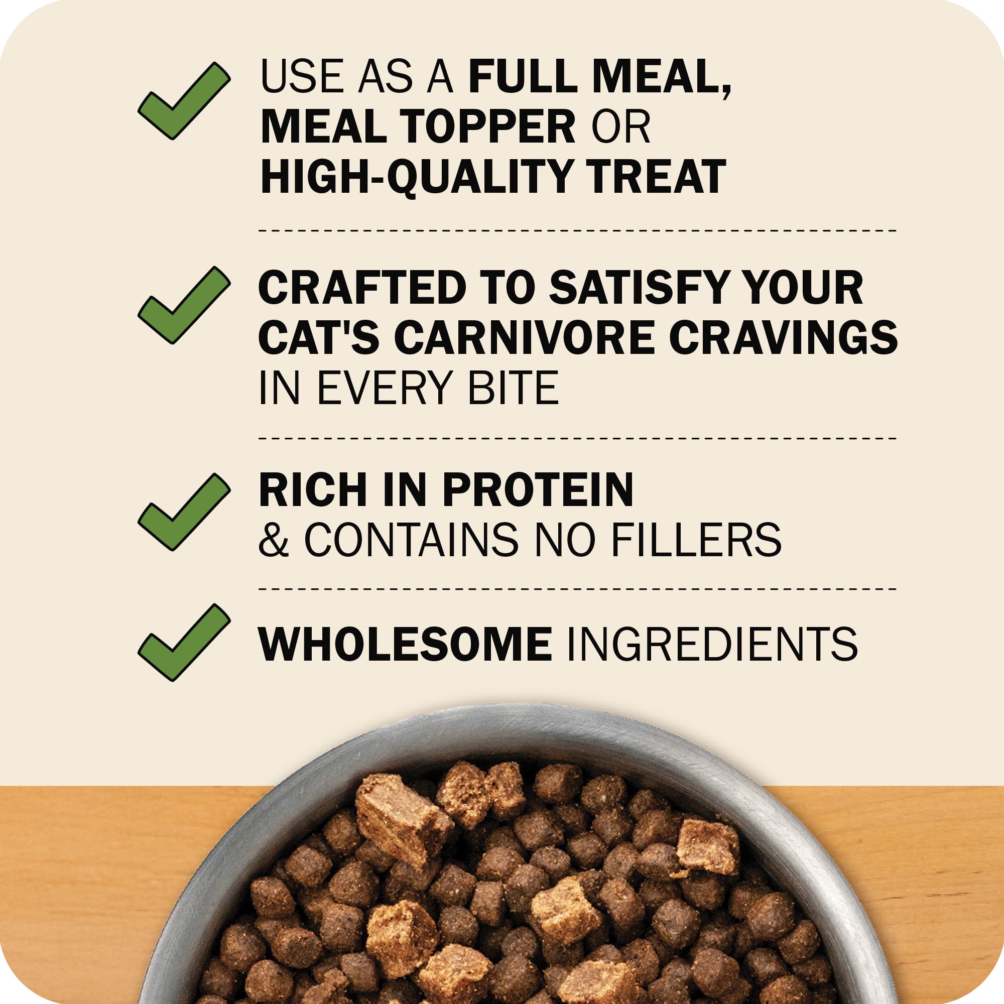 Redbarn Air Dried Powerfood for Cats with Real Chicken - Made in USA High Protein, Grain-Free Dry Cat Kitten Food Full Meal or T