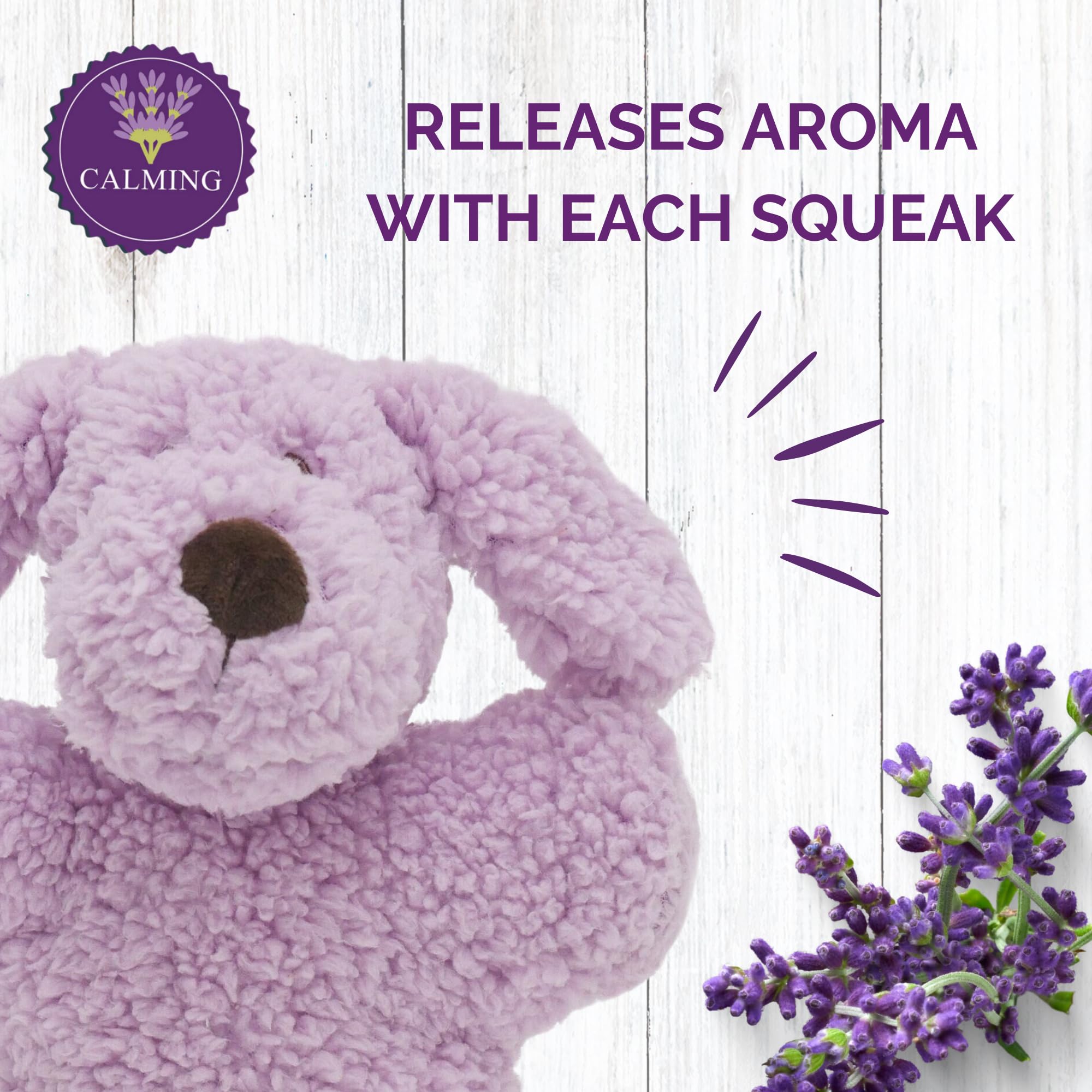 Aromadog Calm Fleece Plush Dog Toy, Calming Lavender Dog Toy For All Dogs, Lilac, 23Cm X 24Cm