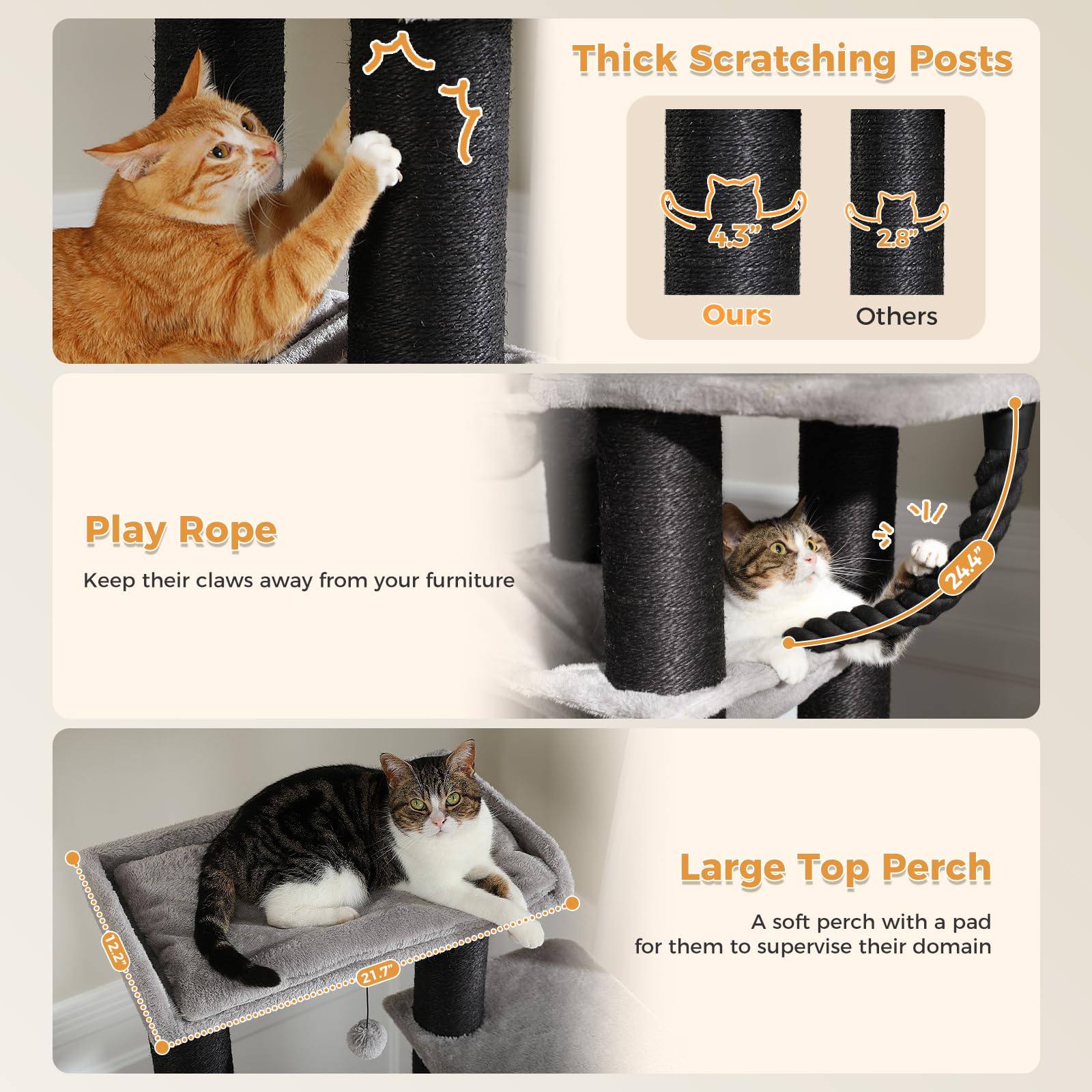 Uymi Xxl Cat Tree, 67 Heavy-Duty Cat Tower For Indoor Cats Large Adult With 13 Thick Scratching Posts (F4.3), Super Large Perc