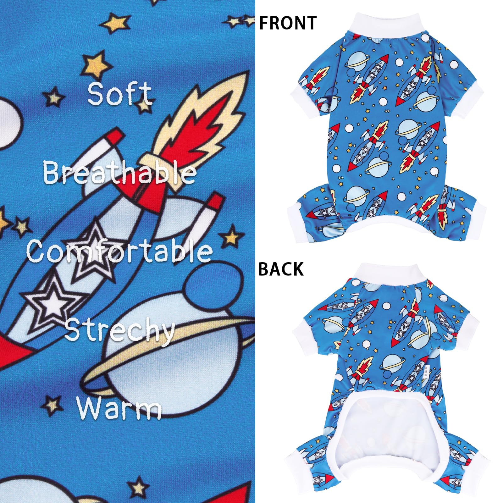 Xpudac Dog Pajamas Clothes For Small Dogs Boy Girl, Dog Pjs Puppy Onesies Outfits Pet Clothes For Dog Cat Christmas Pajamas, 4 Styles(Animal, Large)