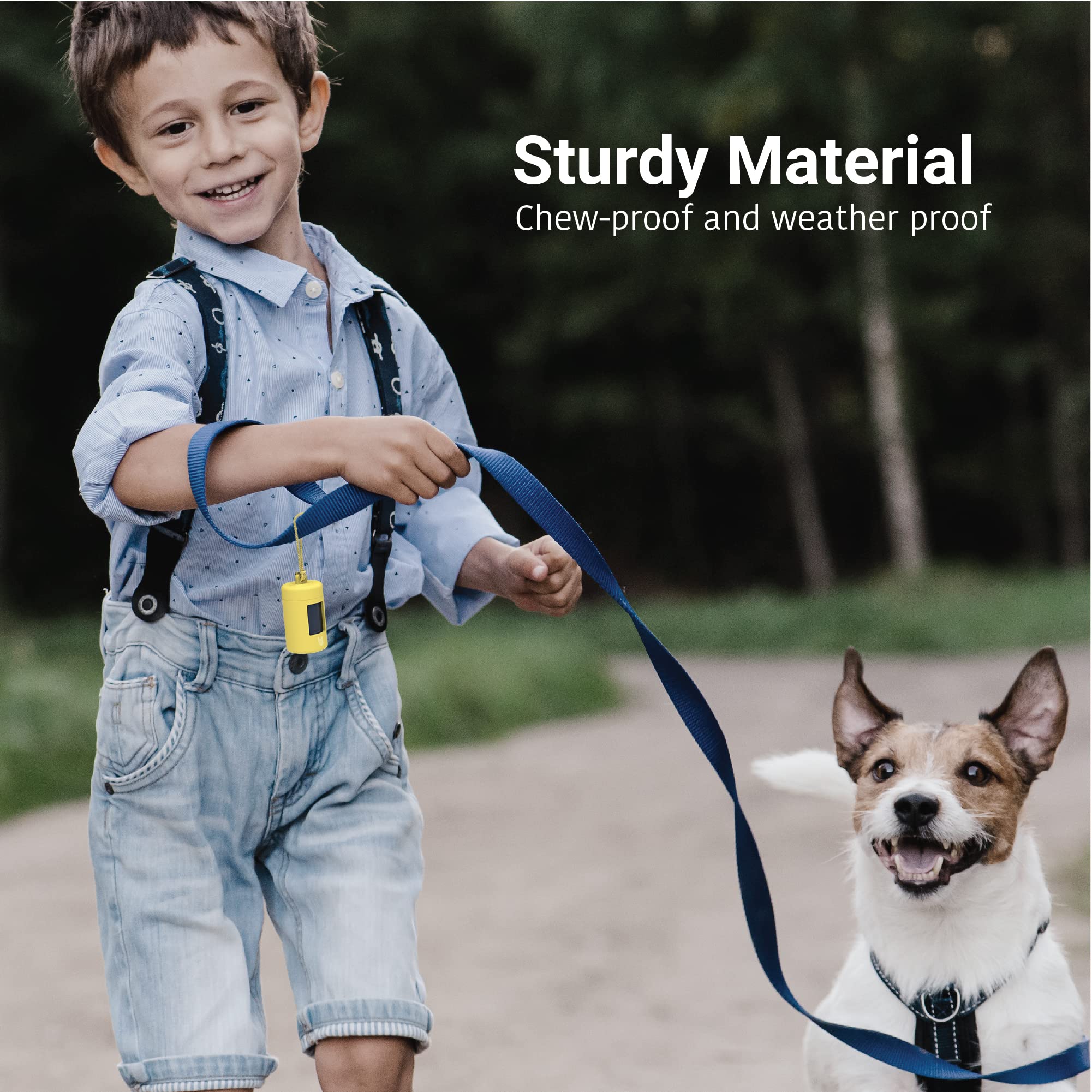 Svd.Pet Dog Poop Bag Dispenser, Retractable Waste Bag Dispenser, Lightweight Poop Bag Holder, Stretchy Strap Fits Any Dog Leash, Dog Walking Accessory (Golden Sand)