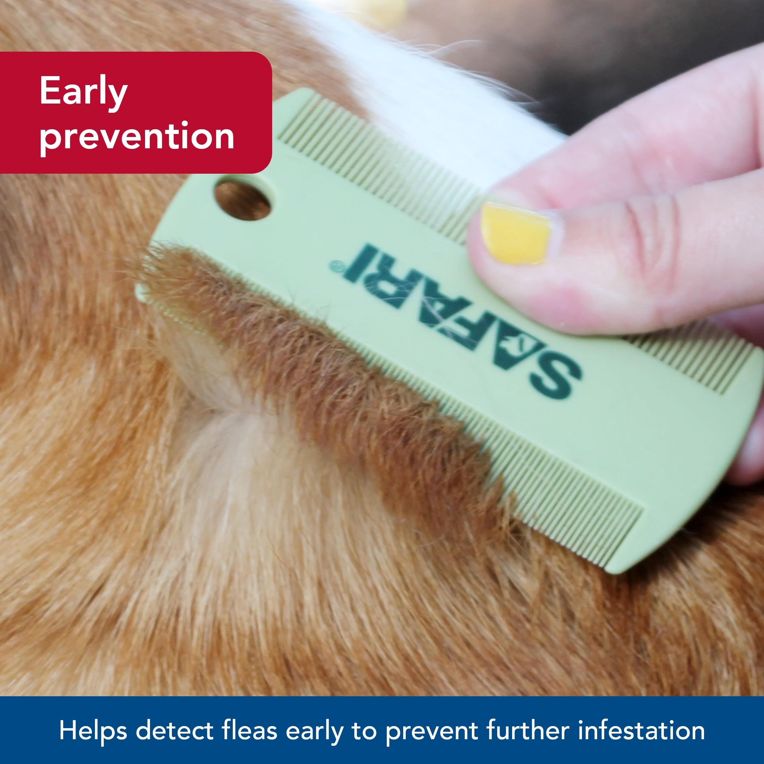 Coastal Pet Safari Double-Sided Grooming Comb - One Size Short Hair Dog Grooming Kit For Flea Prevention And Detection