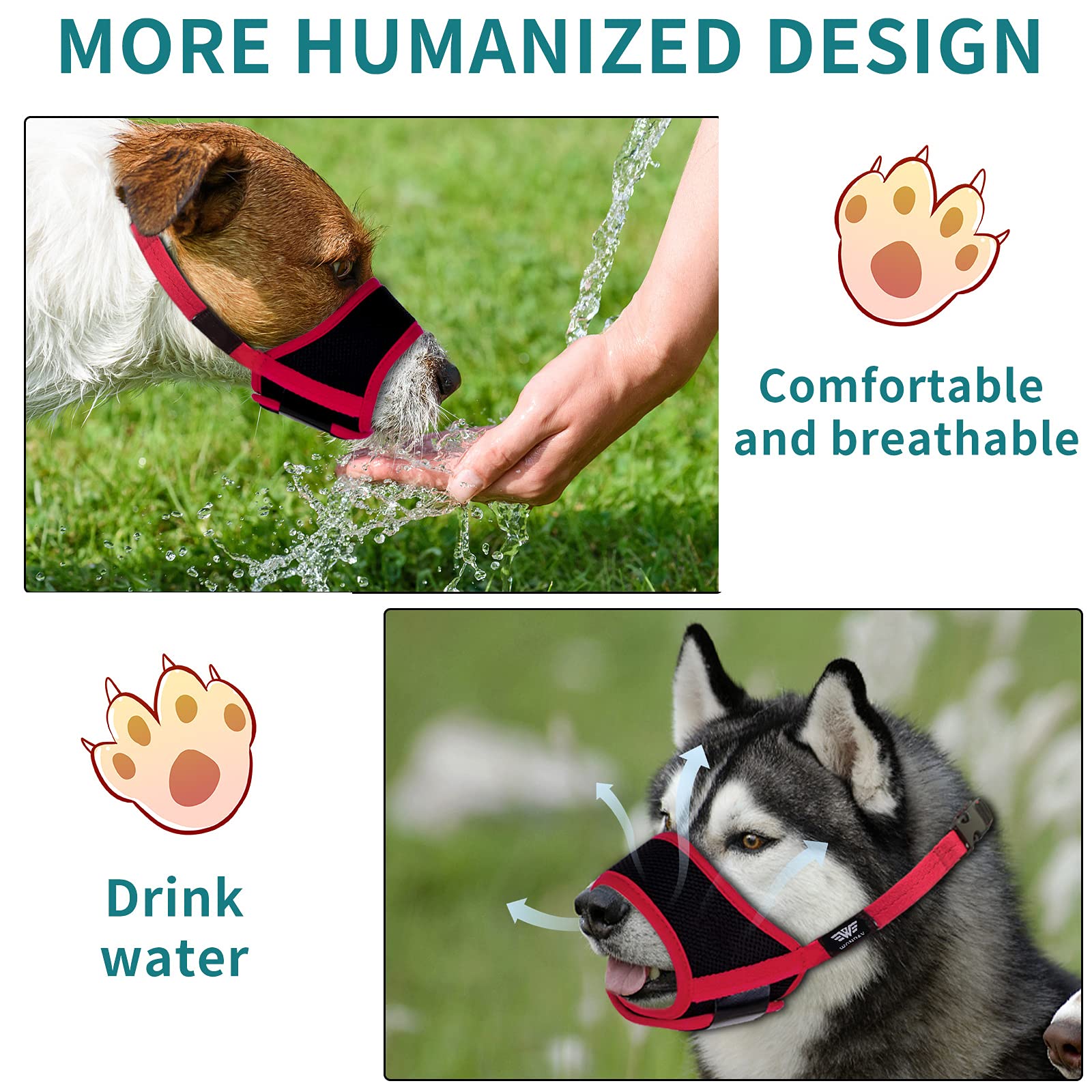 Dog Muzzle For Small Medium Large Dogs, Dog Muzzles For Biting Barking And Chewing Puppy Muzzle Nylon Soft Mesh Breathable Adjus