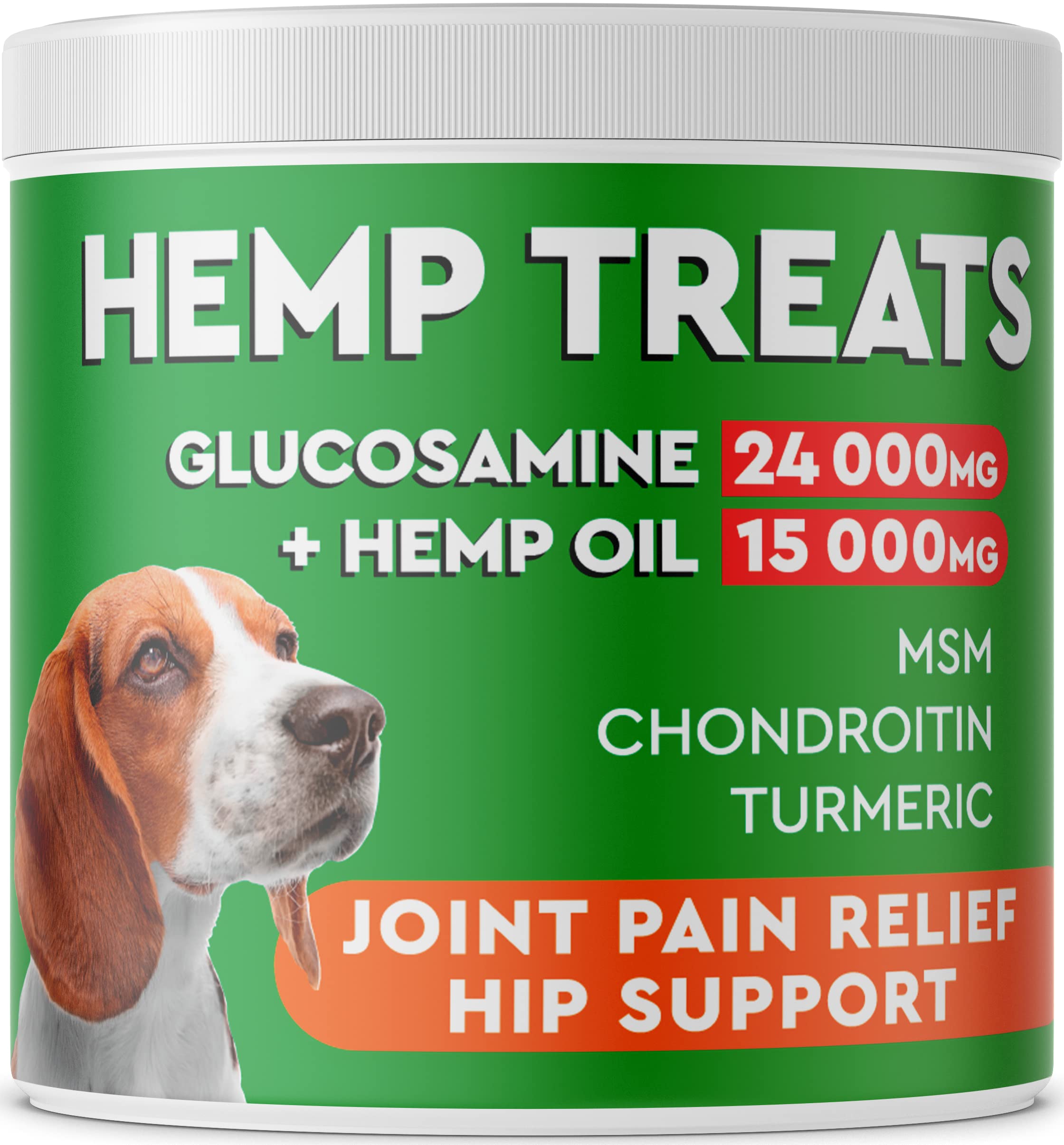 PAWFECTCHEW Hemp + Glucosamine Treats for Dogs - Made in USA Hip & Joint Supplement w/Hemp Oil Chondroitin MSM Turmeric - Natura