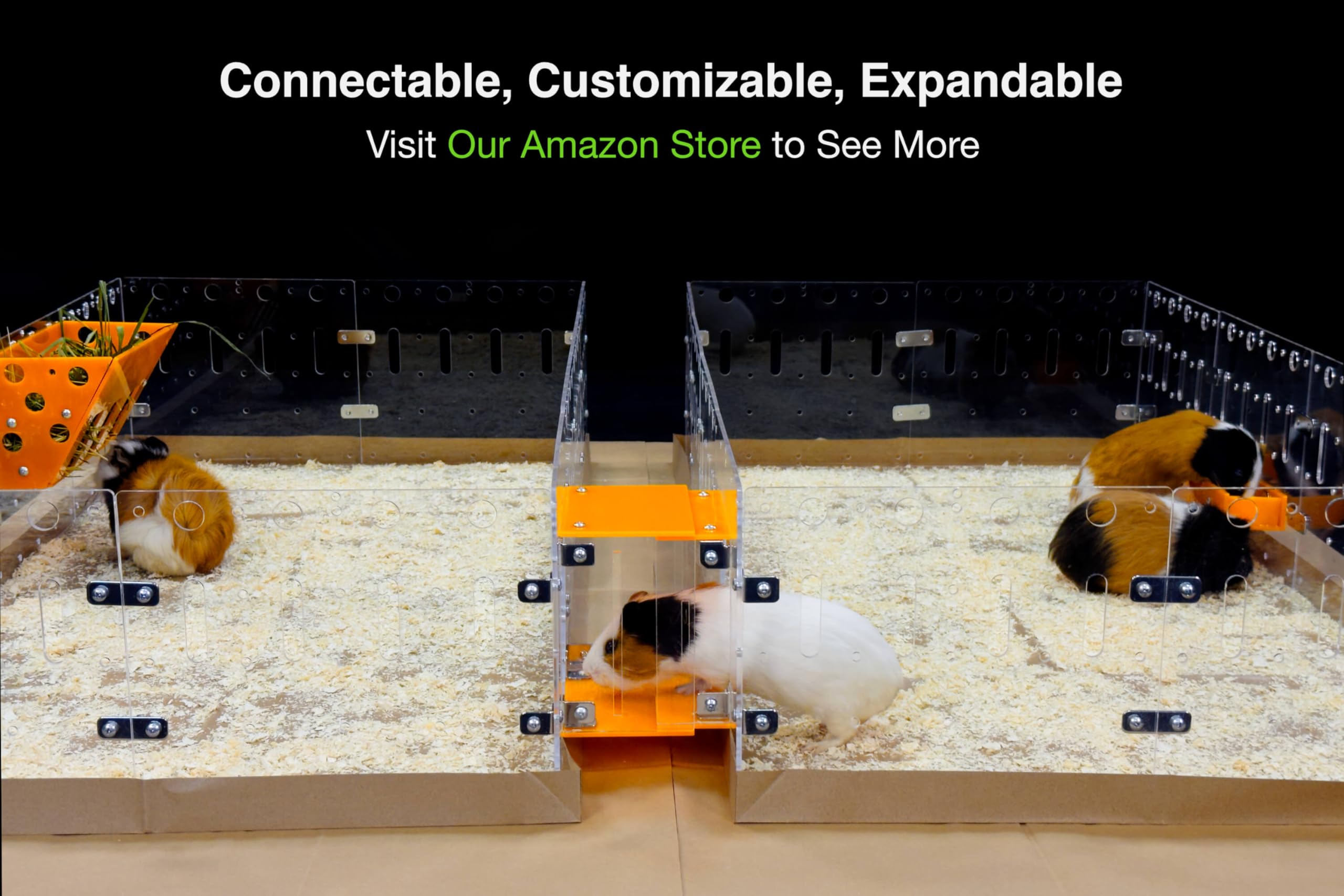 Guinealoft Acrylic Cage (Model-A) - Large 4X2Ft Open Cage For Guinea Pigs, Bunnies, Quails, Hedgehogs, Roaming Small Animals, Di