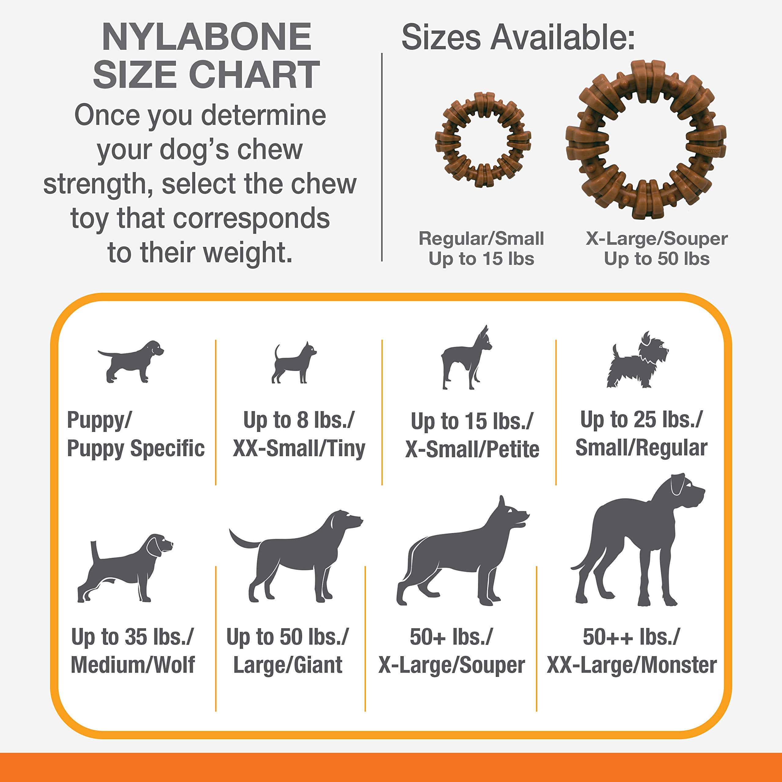 Nylabone Power Chew Textured Dog Chew Ring Toy - Tough and Durable Dog Chew Toy - Indestructible Dog Toys for Aggressive Chewers