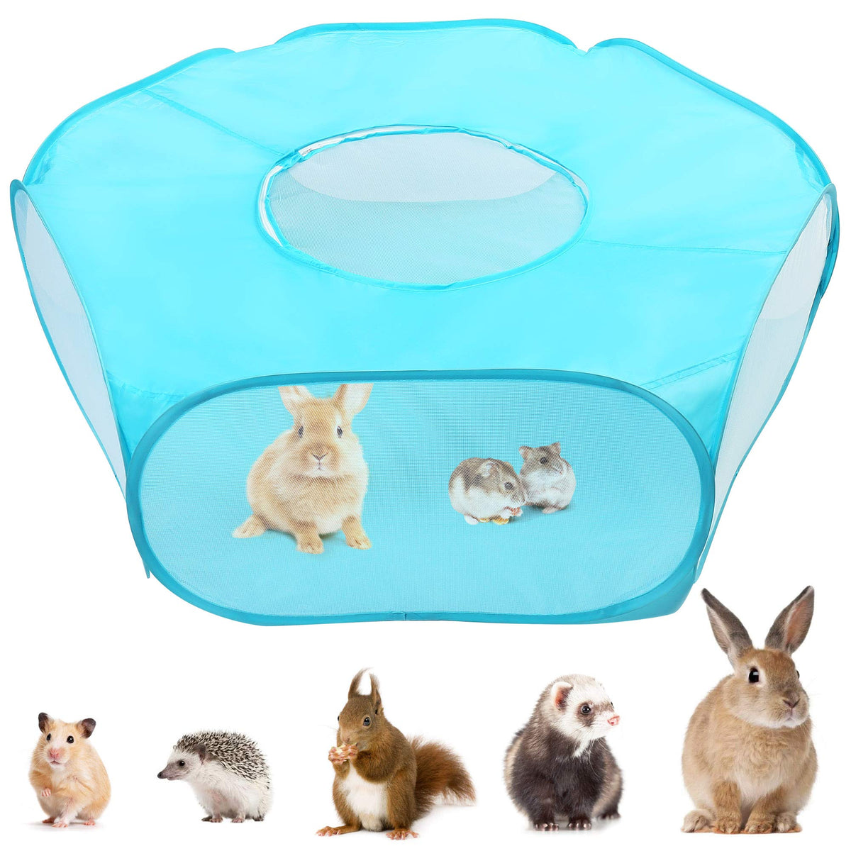 Prime Pets Small Animal Playpen, Guinea Pig Playpen, Foldable Hamster Cage Tent With Zipper Cover, Waterproof Play Yard Fence For Hamster Rabbit Kitten, Indoor Small Pet Exercise Pen