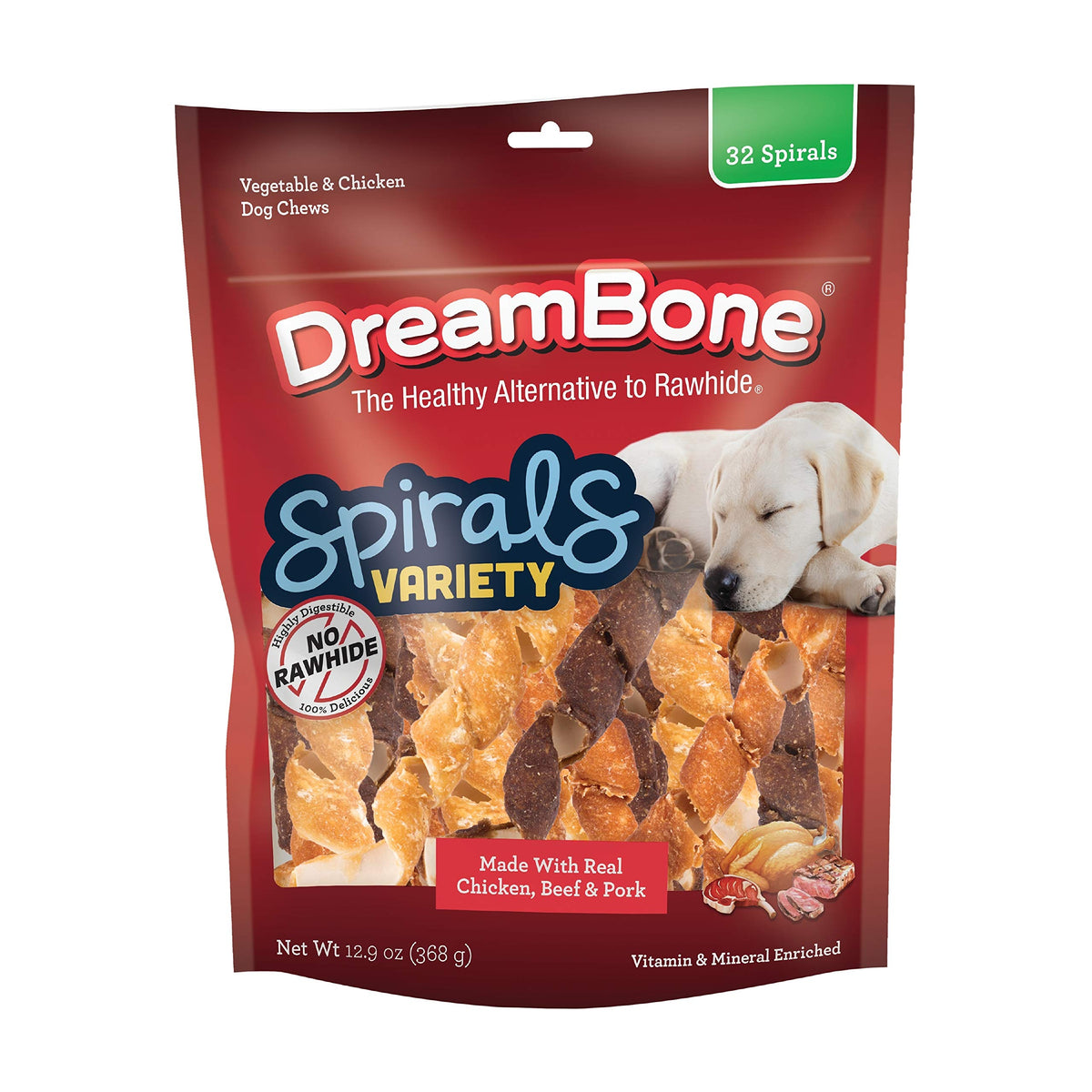 Dreambone Spirals Variety Pack, Treat Your Dog To A Chew Made With Real Meat And Vegetables