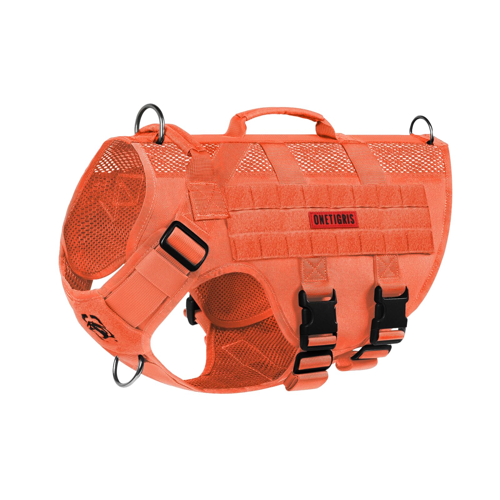 Onetigris No Pull Tactical Dog Harness For Large Dog, Mesh Design Breathable Service Dog Vest With Handle, Military Dog Vest Har