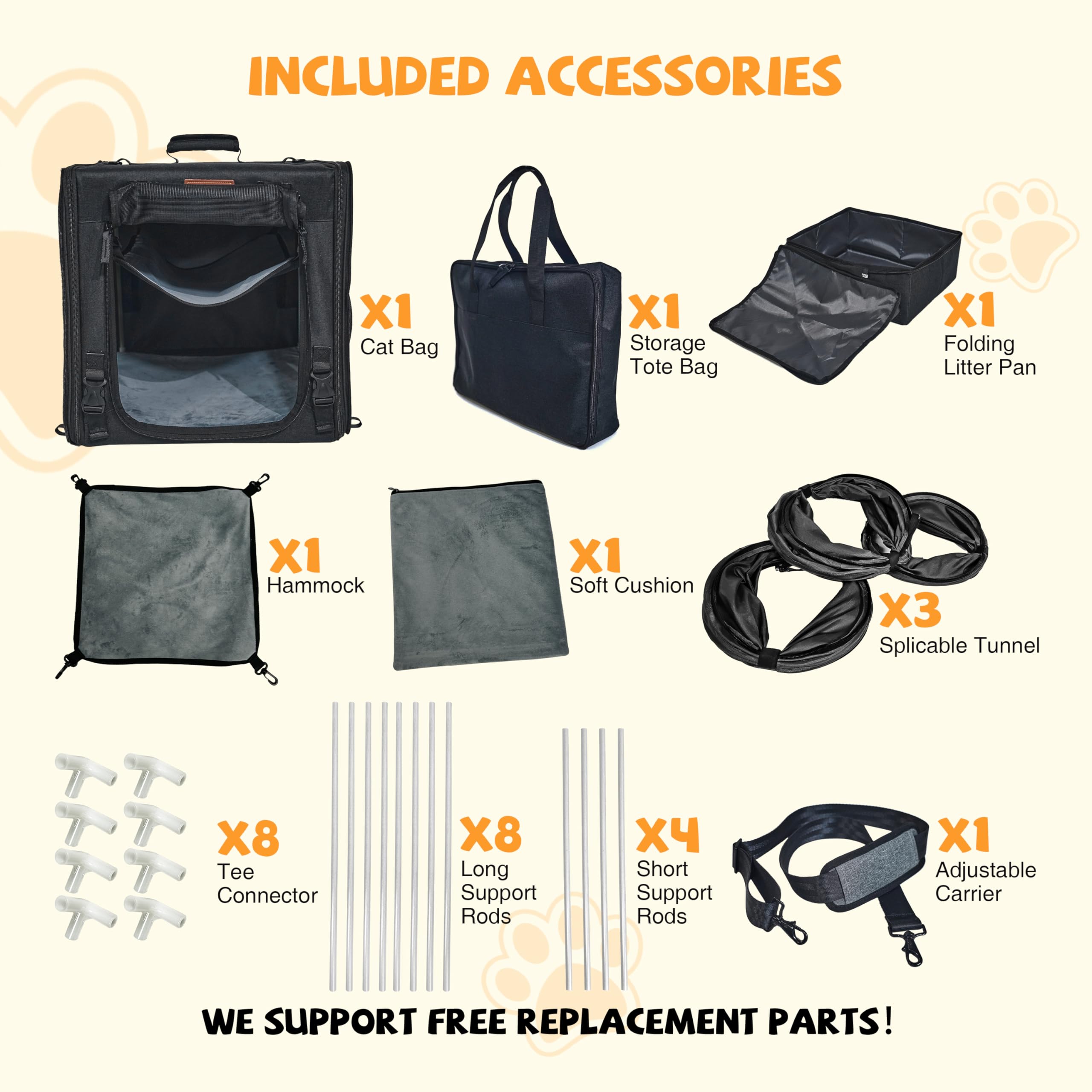 Cat Travel Carrier With Litter Box Portable Single Cat Carriers For Cat And Pet Shelter Ideal For Single Cat Soft Foldable Desig