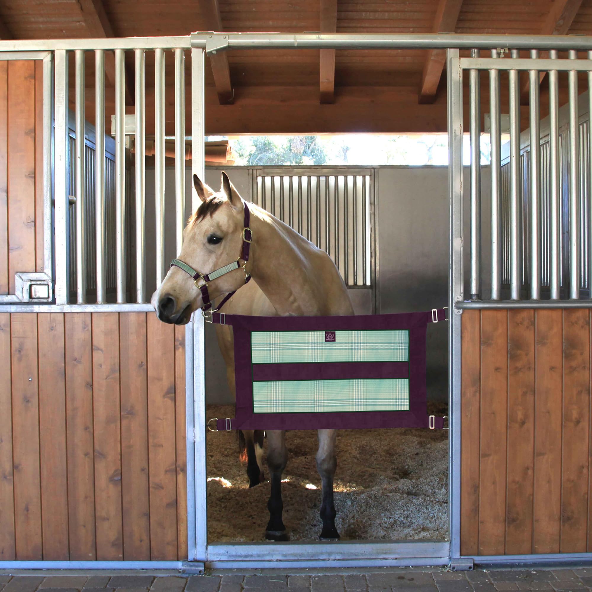 Kensington Stall Guard for Pony Horse Draft - Designed to Keep Horse Securely in Stall in Style - Adjustable Straps and Hardware