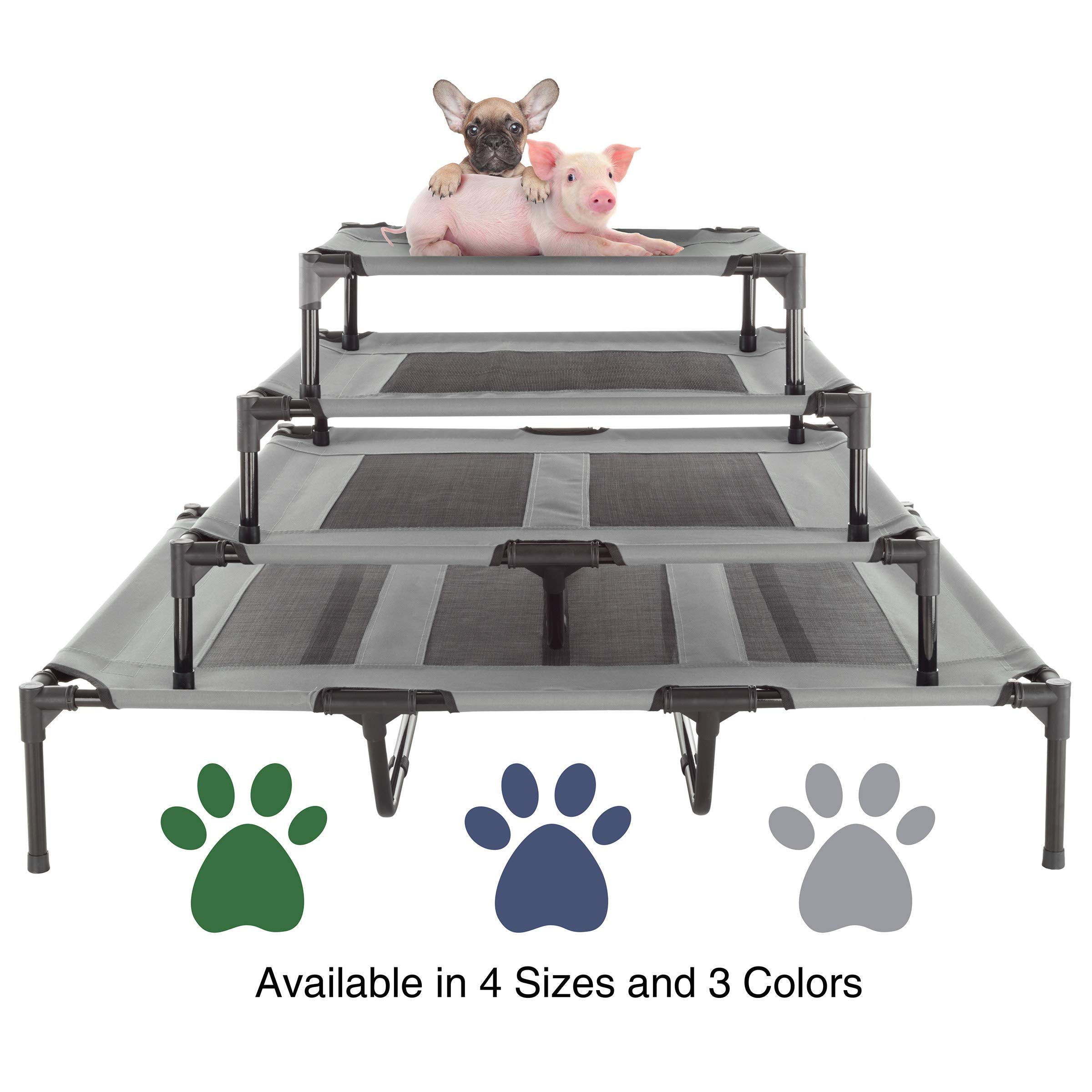 Petmaker Elevated Dog Bed - 24.5X18.5 Portable Bed For Pets With Non-Slip Feet - Indoor/Outdoor Dog Cot Or Puppy Bed For Pets Up To 25Lbs (Gray)