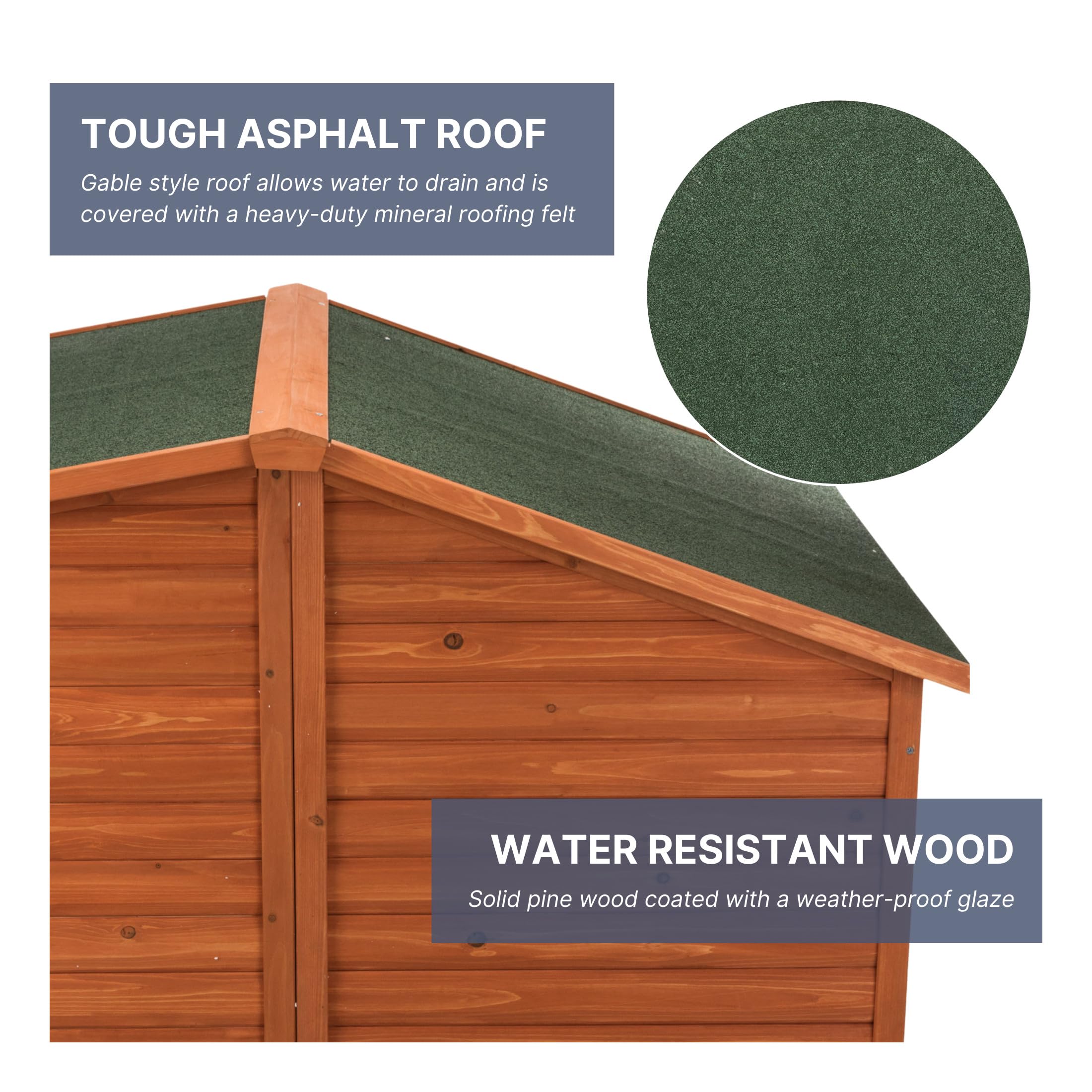 TRIXIE XXL Natura Classic Outdoor Dog House, Weatherproof Finish, Elevated Floor, Brown