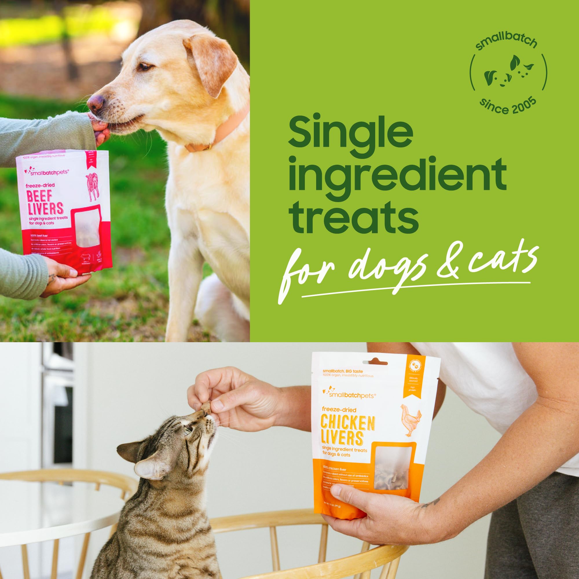 smallbatch Pets Premium Freeze-Dried Lamb Heart Treats for Dogs and Cats, 3.5 oz, Made and Sourced in The USA, Single Ingredient