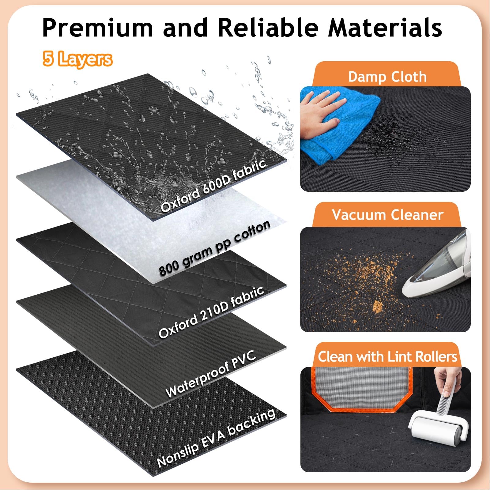 Itnast Xl Dog Seat Cover For Truck, Waterproof Dog Floor Hammock For Crew Cab Trucks With Mesh Window, Heavy Duty Scratch-Proof