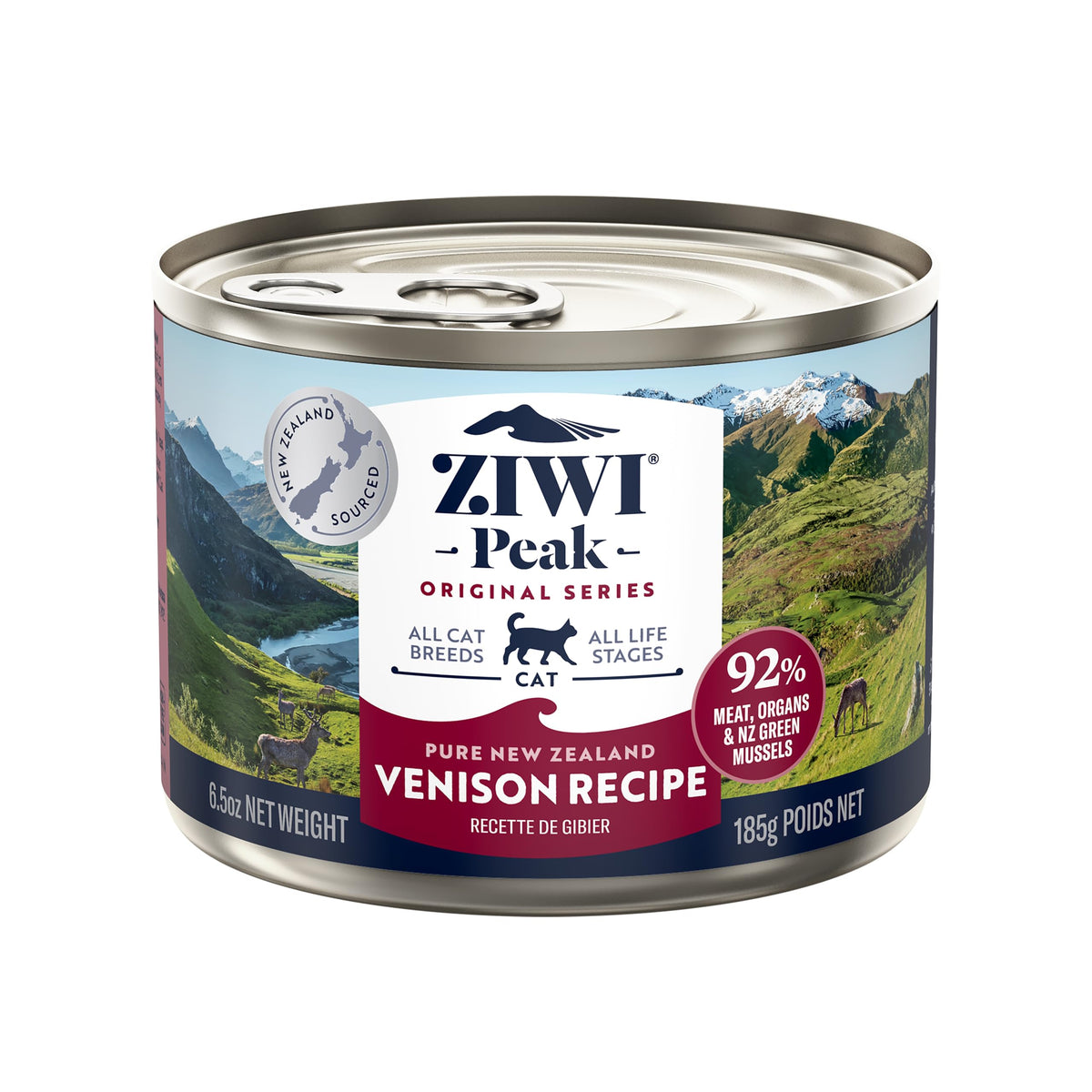 Ziwi Peak Canned Wet Cat Food – All Natural, High Protein, Grain Free, Limited Ingredient, With Superfoods (Venison, Case Of 12, 6.5Oz Cans)