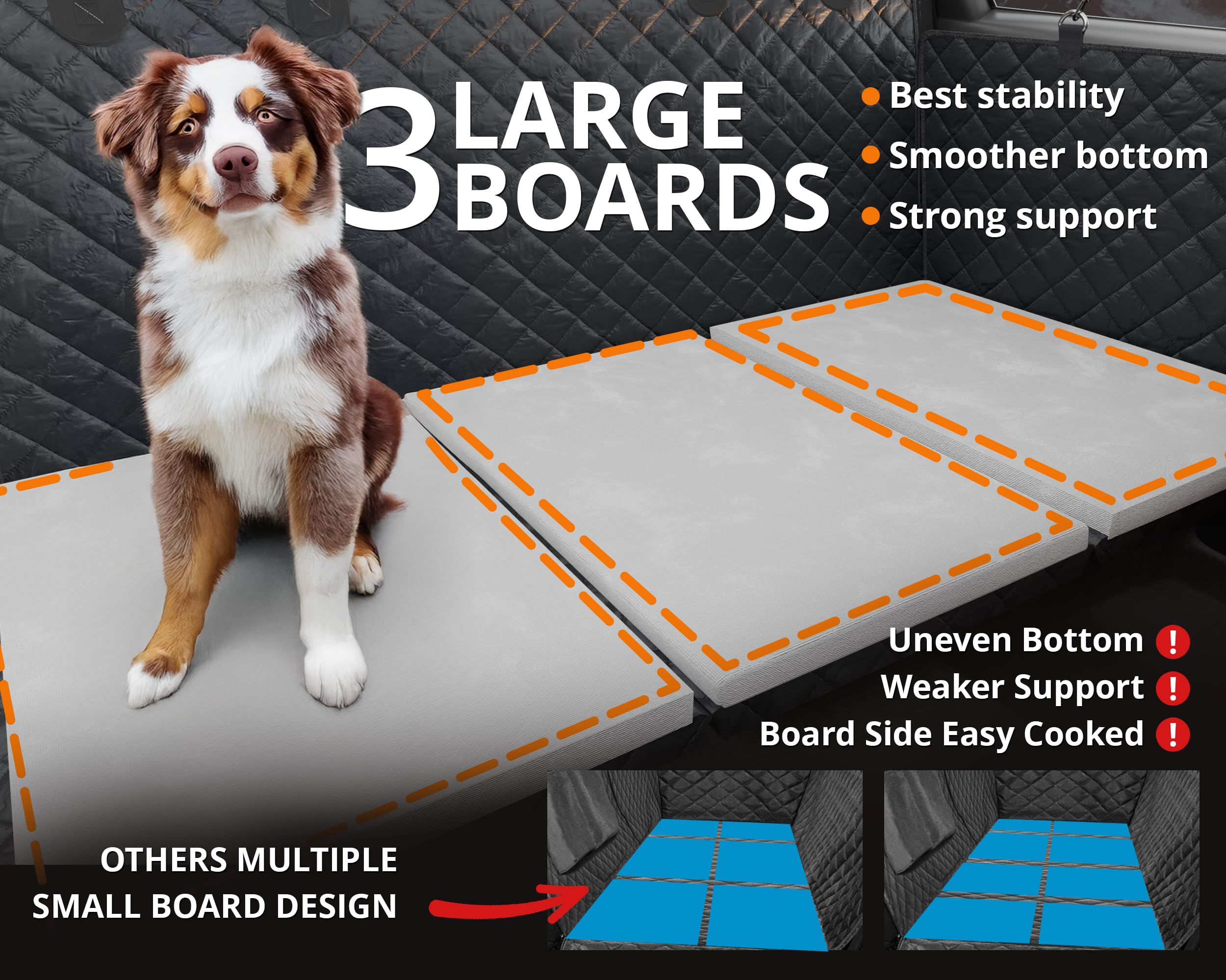 Dog Car Seat Cover For Back Seat - Waterproof Pet Hammock, Car Dog Bed & Back Seat Extender, Scratch-Resistant Seat Protector Fo