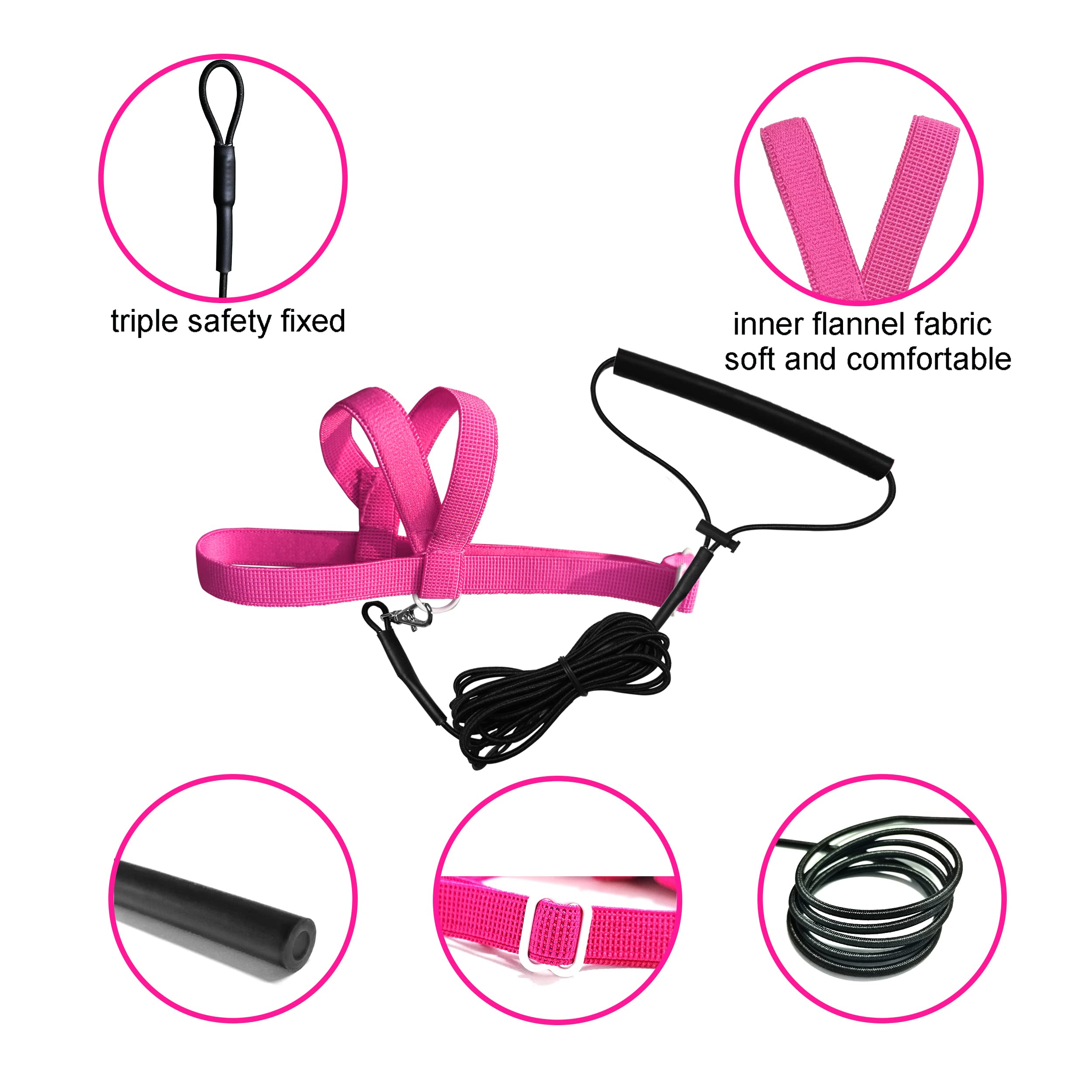 Vanfavori Adjustable Bird Harness With 80 Inch Leash, Outdoor Flying Kit Training Rope For Bird Parrots Cockatiel S Size Weight 70-120 Grams,Magenta