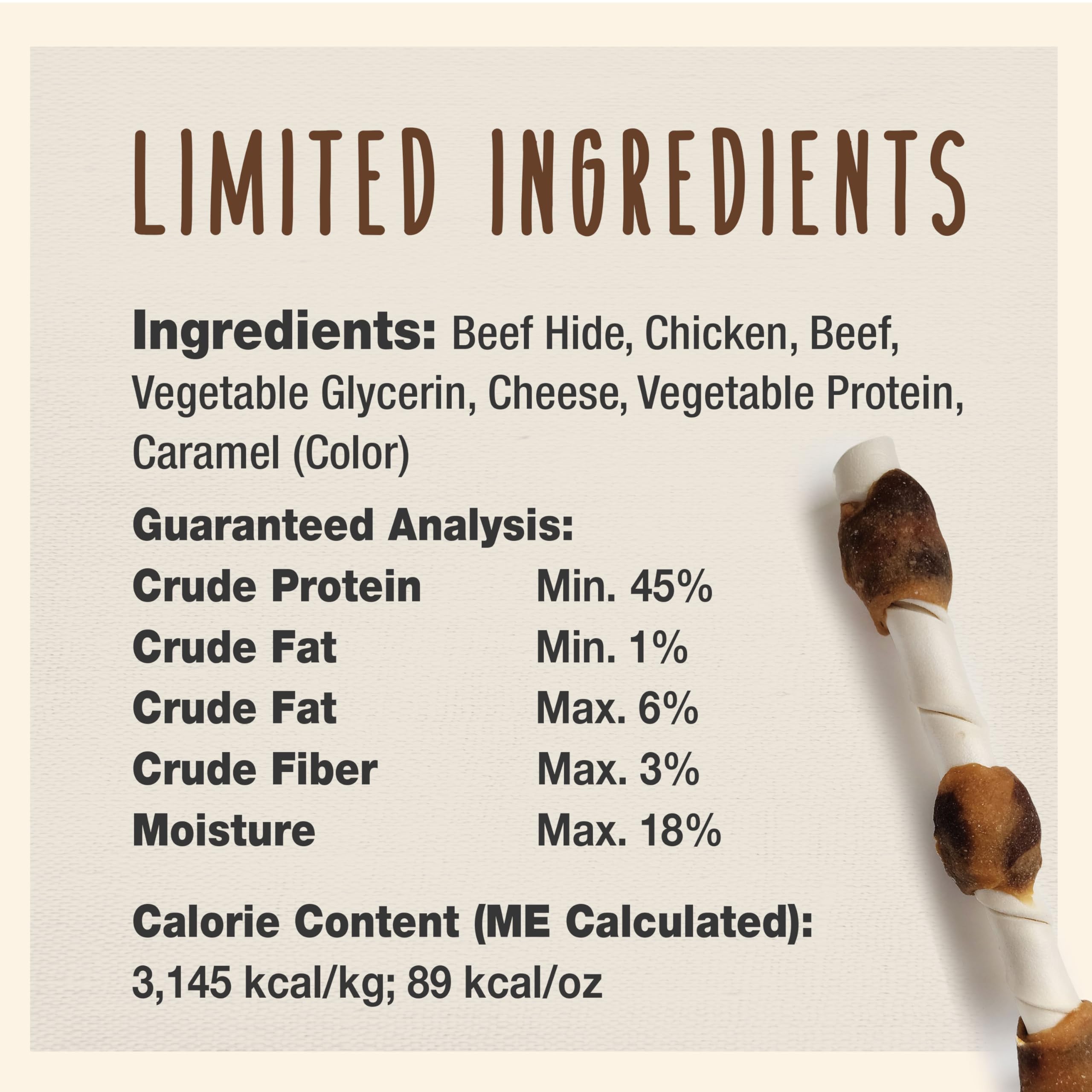Cadet Chefs Specialties Natural Rawhide Shish Kabob Chew Sticks, Steakhouse Cheeseburger Flavor, Healthy Dog Treats for Large B