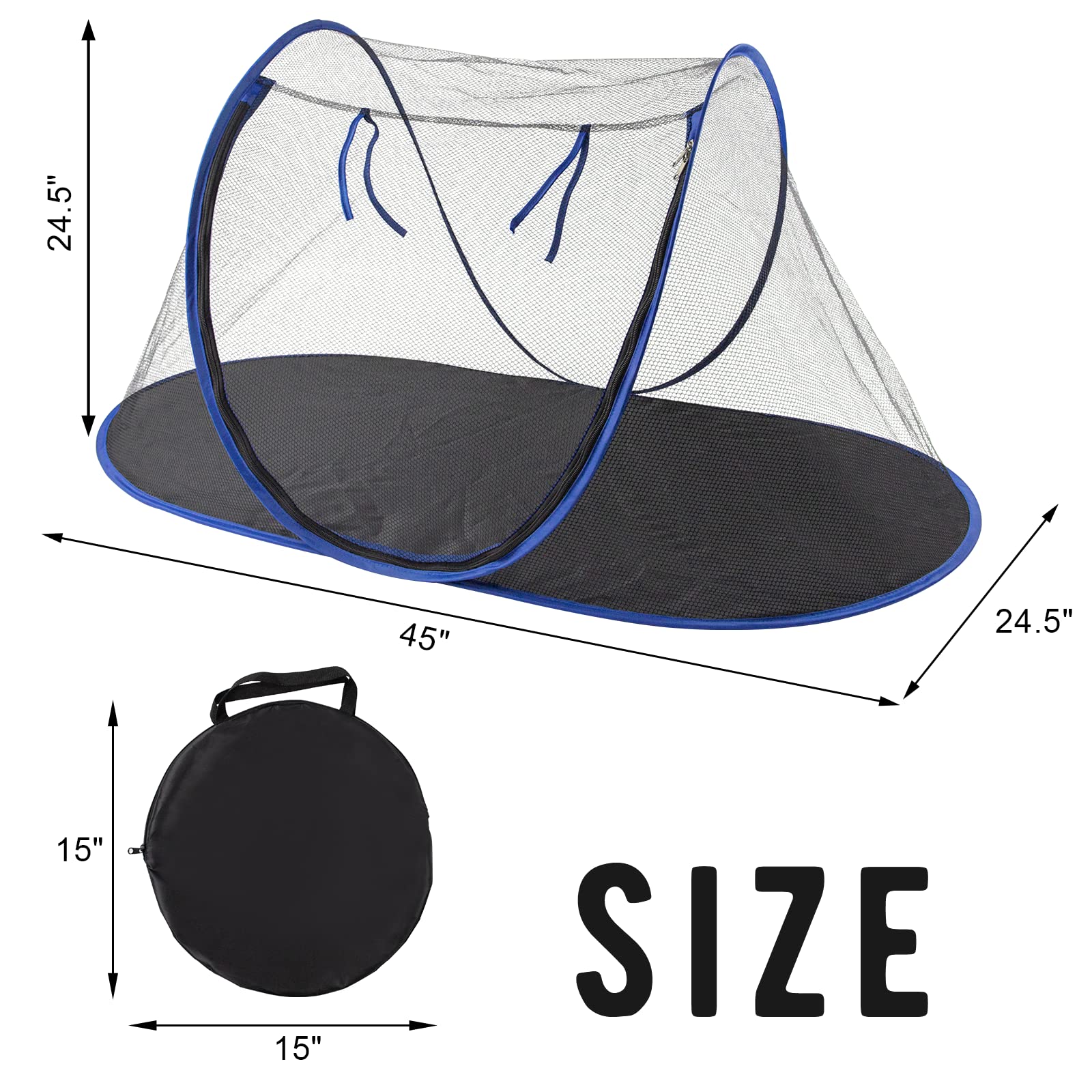Outdoor Cat Enclosures, Portable Cat Tent For Bearded Dragon, Dogs And Small Animals, Cat Outdoor Tent With Foldable Bag(Black)