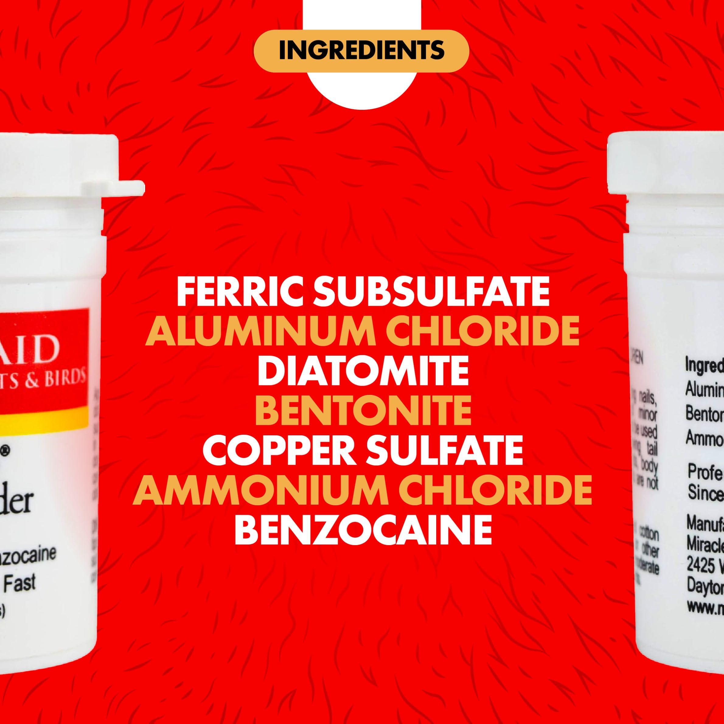 Miracle Care Kwik Stop Styptic Powder For Dogs, Cats And Birds, 1.5 Ounce, Fast-Acting Blood Stop Powder With Pain Relieving Ben