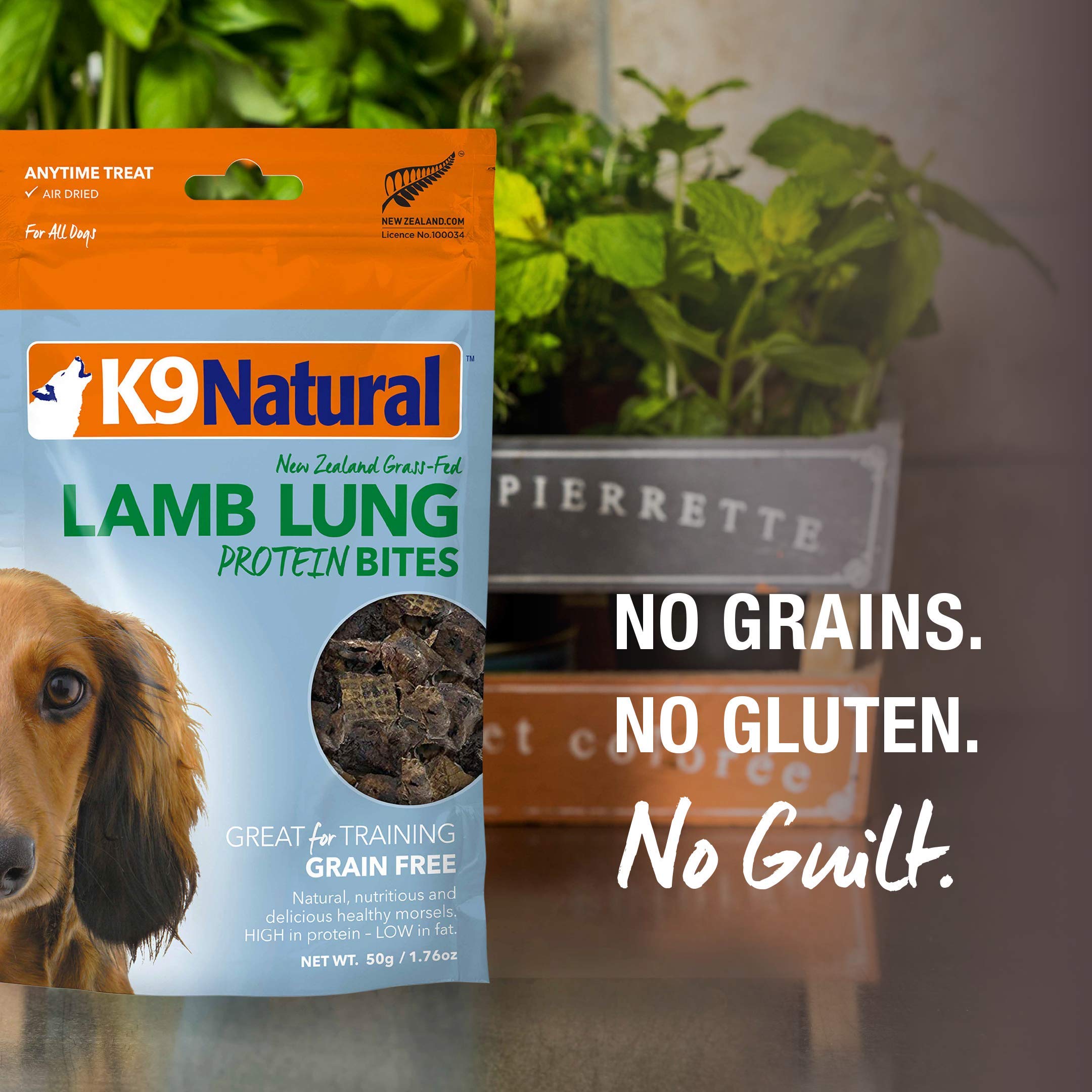 K9 Natural Freeze-Dried Dog Treats, Beef Lung, High-Value, Low-Calorie, 2.1oz, Grain-Free Training Reward