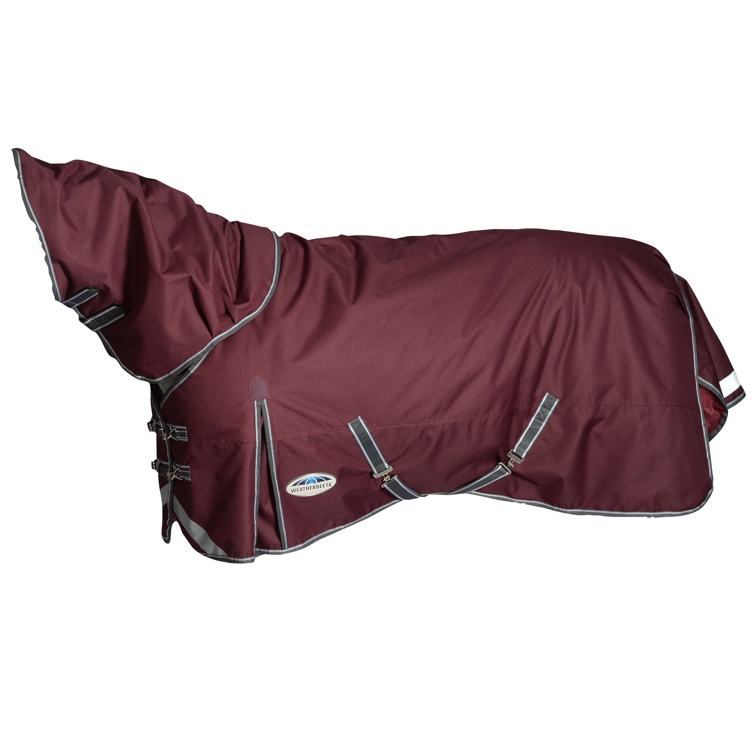 Weatherbeeta Comfitec Plus Dynamic Ii Detach-A-Neck Medium, Maroon/Grey/White, 54''