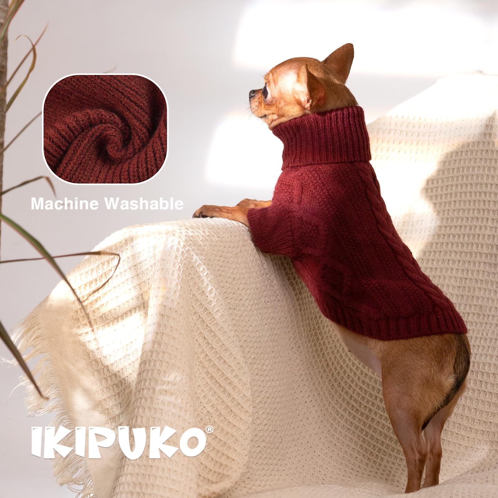 Xs Green Turtleneck Sweater - Warm Winter Pet Clothes For Teacup Chihuahua, Female & Male Dogs, Cats - Fall, Thanksgiving & Chri