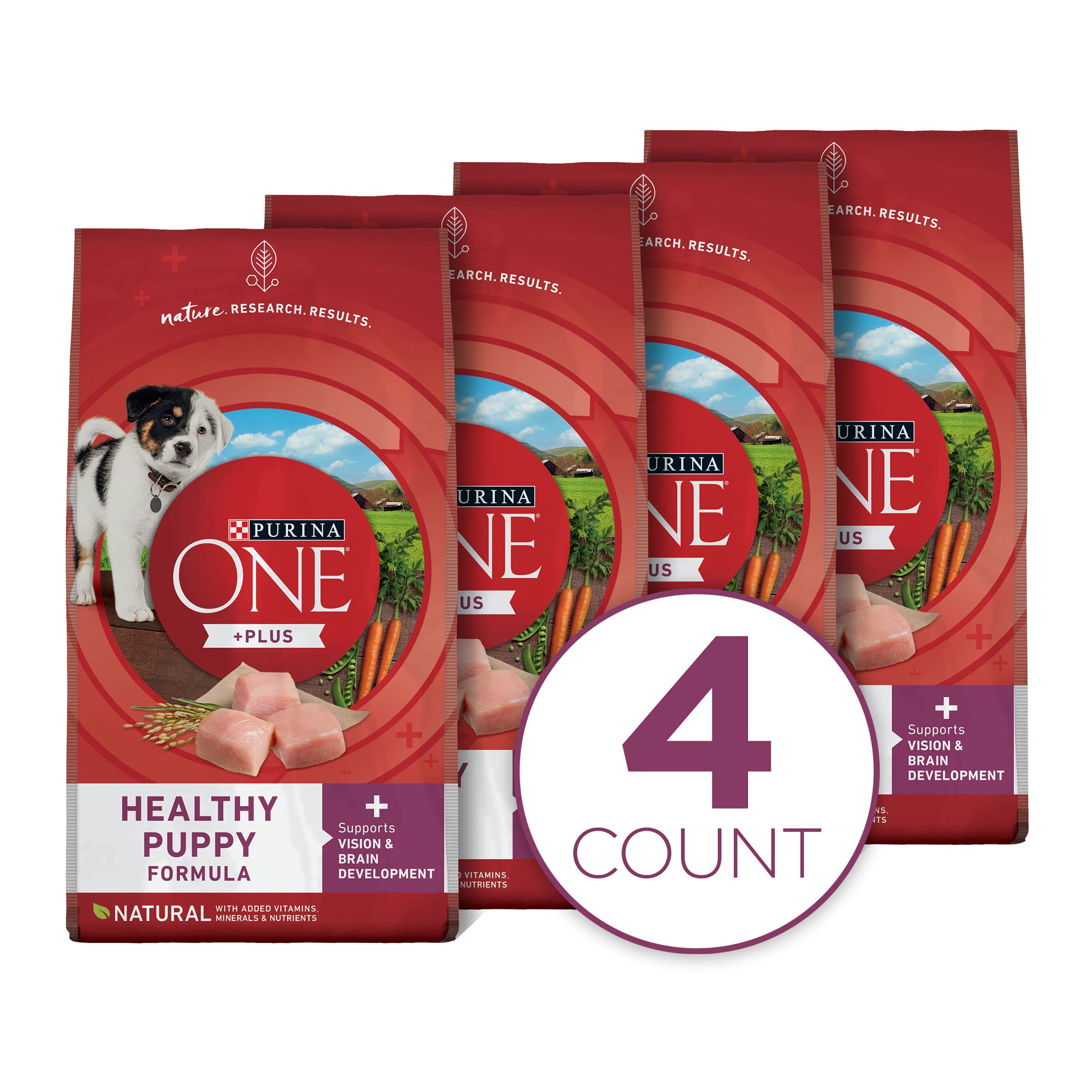 Purina ONE Plus Healthy Puppy Formula High Protein Natural Dry Puppy Food with added vitamins, minerals and nutrients - (Pack of