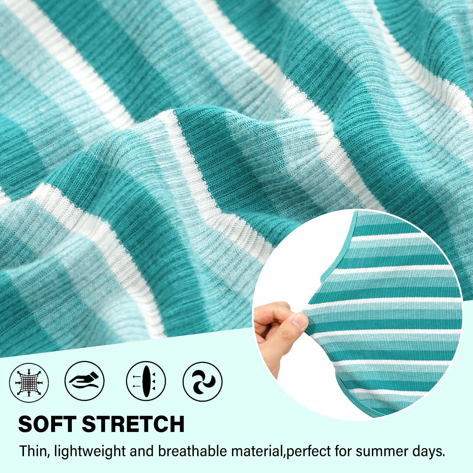 2 Pack Dog Clothes Soft Striped Dog Shirt Tank Top Pet Sleeveless Puppy Tee Shirts For Small Dogs Boy Girl,Navy Blure,Dark Green