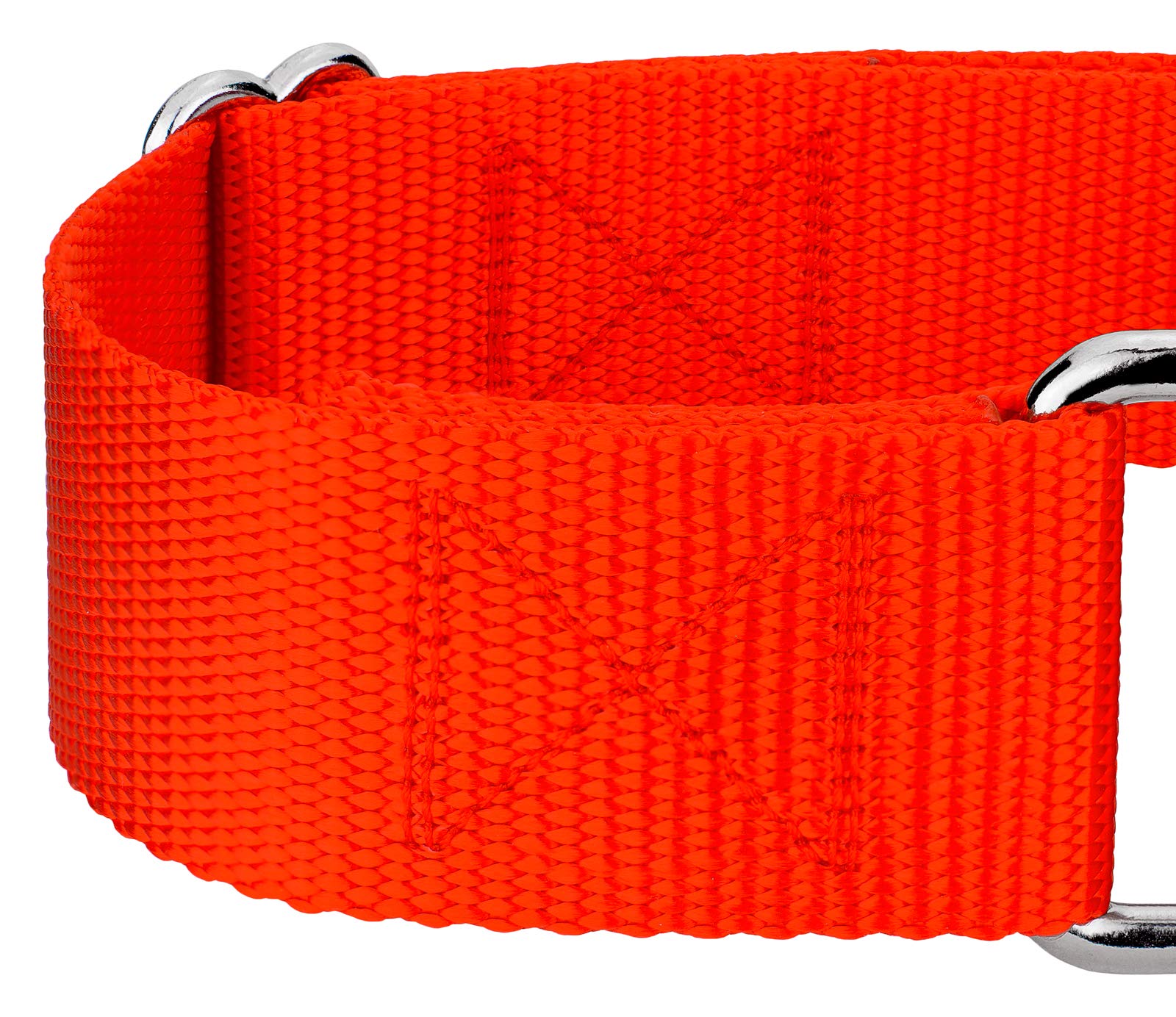 Country Brook Petz - Vibrant 15 Color Selection - Martingale Heavyduty Nylon Dog Collar (Medium, 1 1/2 Inch Wide, Hot Orange)