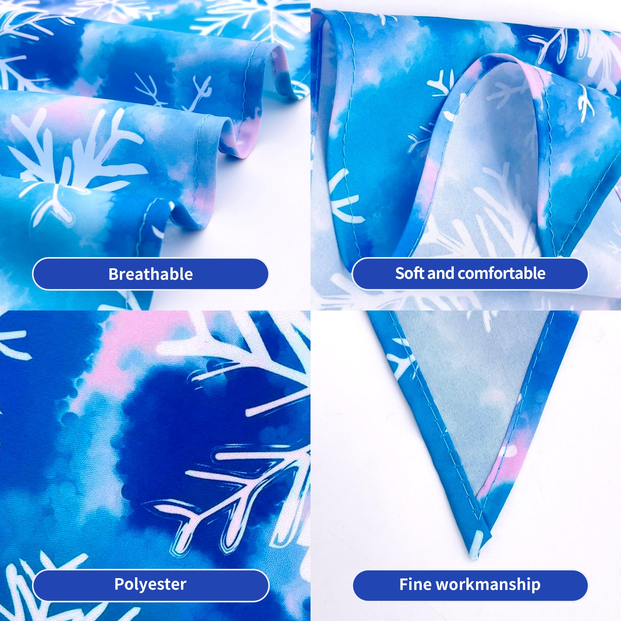 JpGdn 10PCS Dog Bandanas Winter for Xs Small Breed Dog Snow Forest Ice PineTree Kerchief Triangle Bibs Head Scarves for Boys and