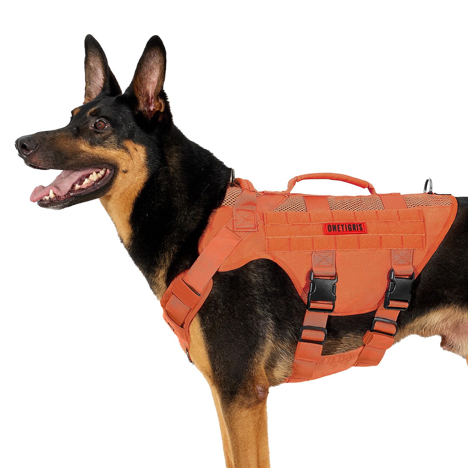 Onetigris Mesh Design Tactical No Pull Dog Harness For Large Dog, Breathable Service Dog Vest Harness With Handle, Military Dog 