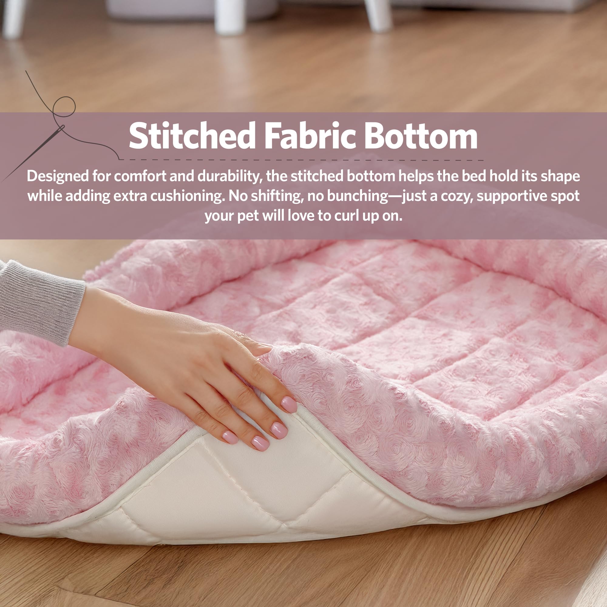 Midwest Homes For Pets Bolster Dog Bed 24L-Inch Pink Dog Bed Or Cat Bed W/Comfortable Bolster | Ideal For Small Dog Breeds & Fit