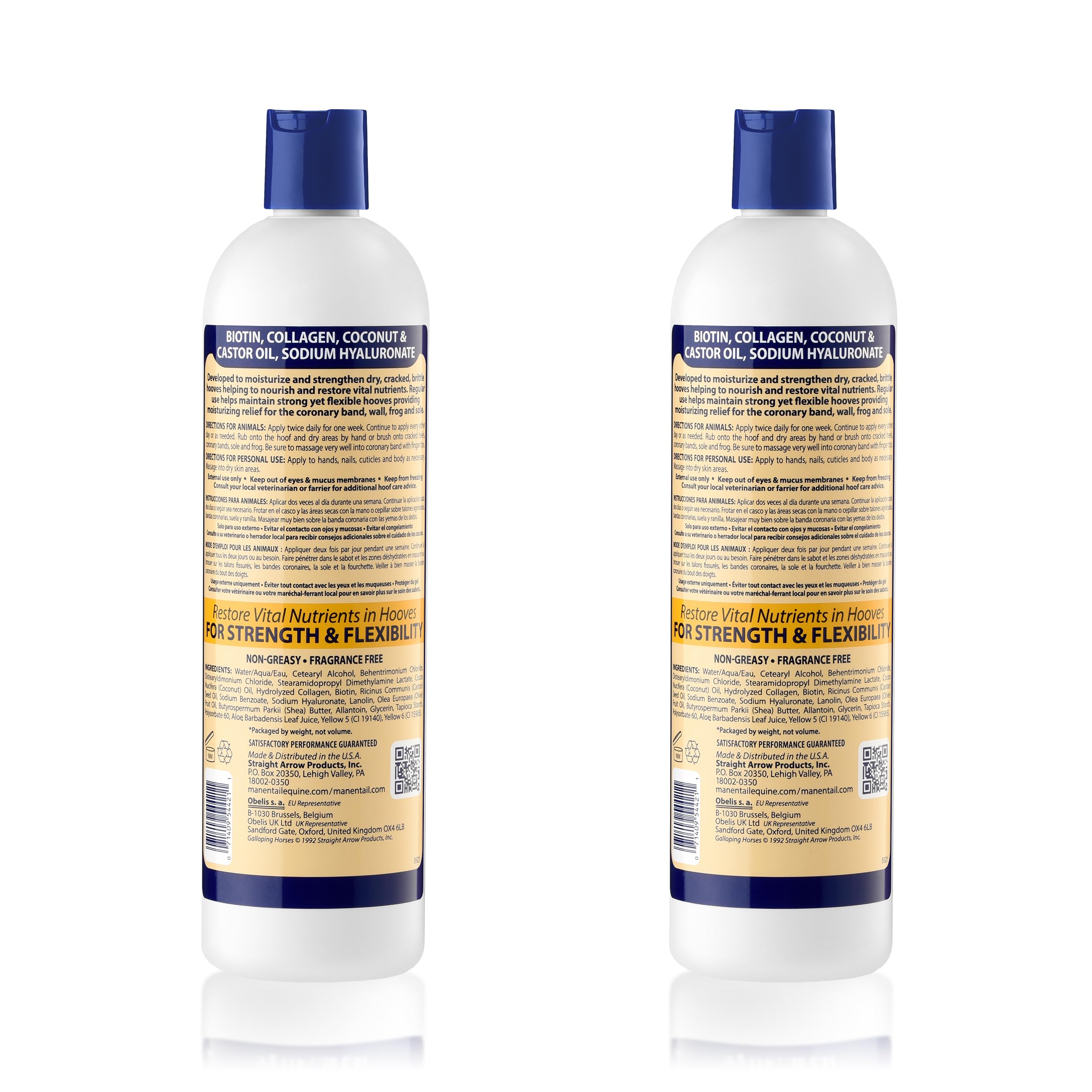 Mane n Tail Hoofmaker Hand & Nail Therapy (14.5 Oz Each, 2 Pack) - Fragrance-Free, Biotin & Collagen-Enriched Moisturizing Crea