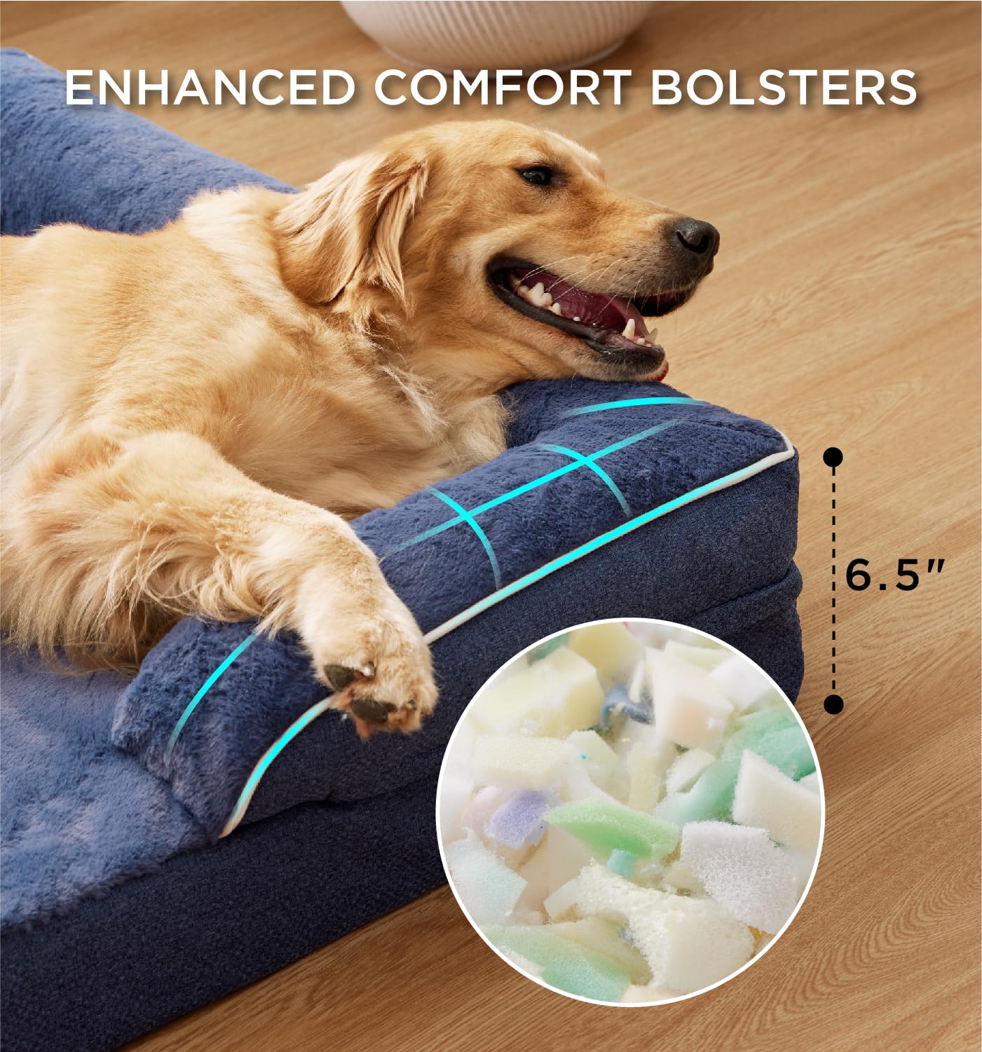Made4Pets Orthopedic Dog Bed for Large Dogs, Supportive Foam Big Large Pet Bed Sofa with Washable Removable Cover, Waterproof Do